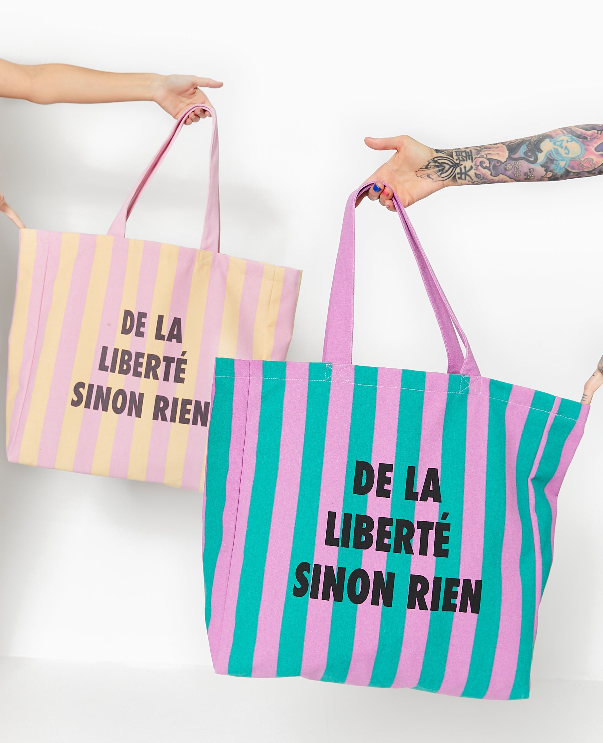 Tote bag XXL rayé