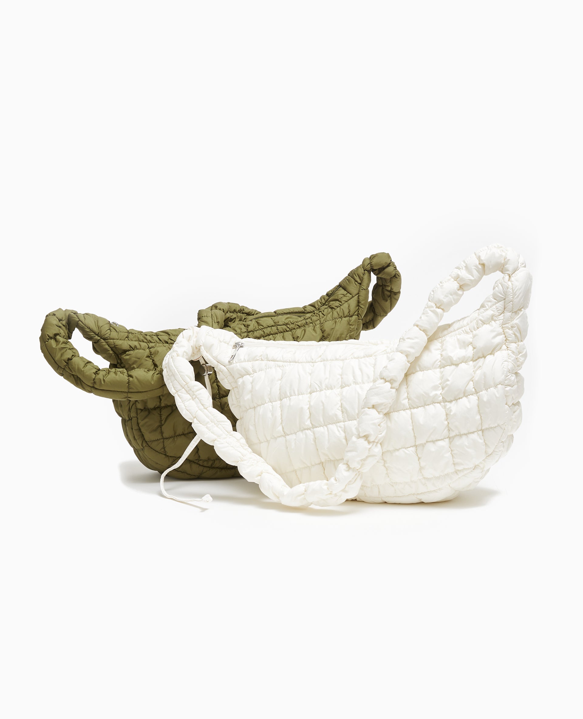 Sac besace en tissu matelassé