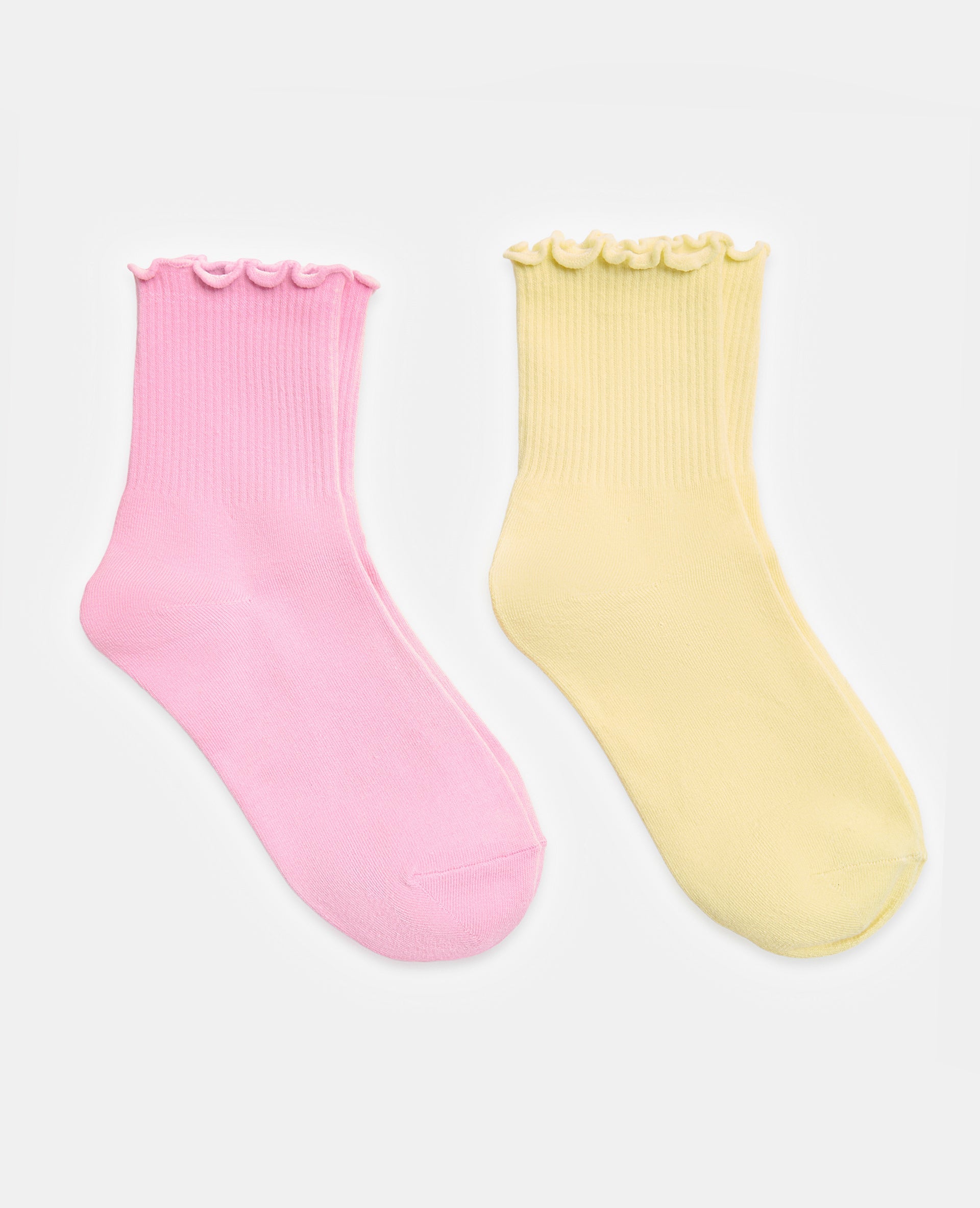 Lot de 2 paires de chaussettes avec finitions ondulées