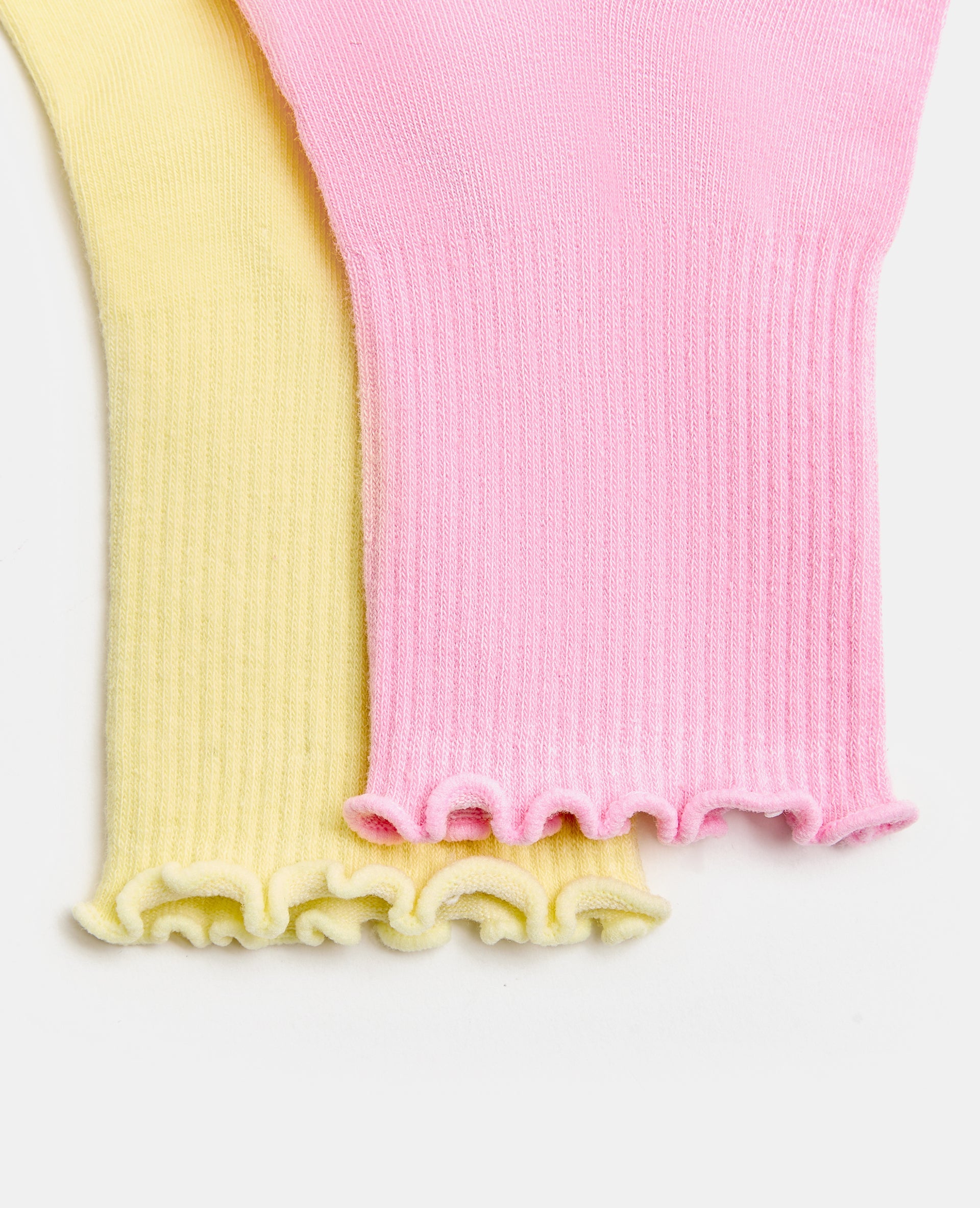Lot de 2 paires de chaussettes avec finitions ondulées
