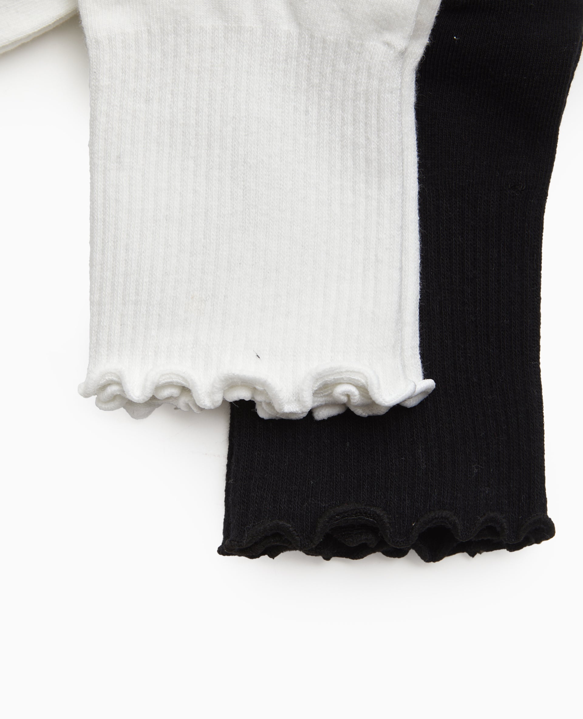 Lot de 2 paires de chaussettes avec bords ondulés