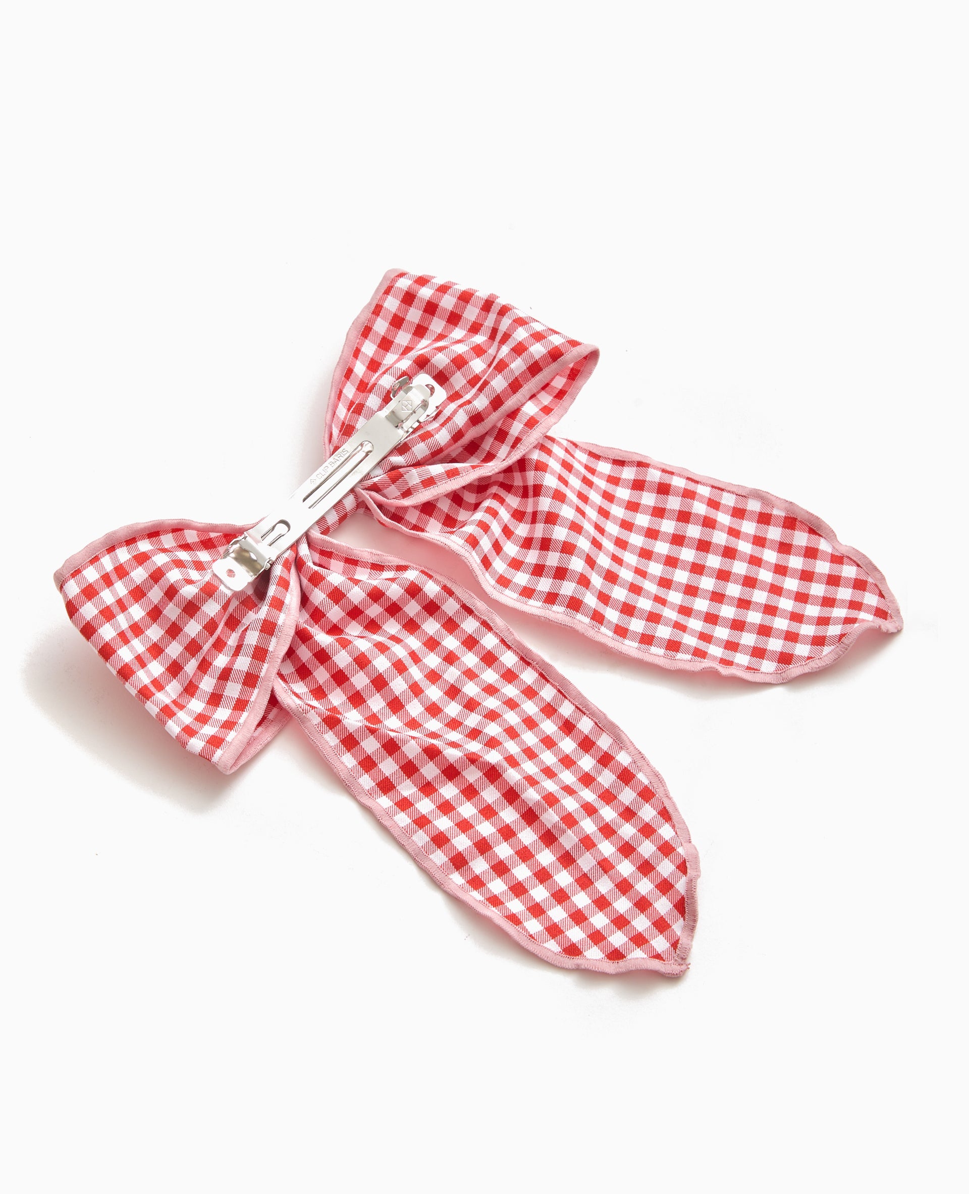 Barrette avec grand nœud vichy