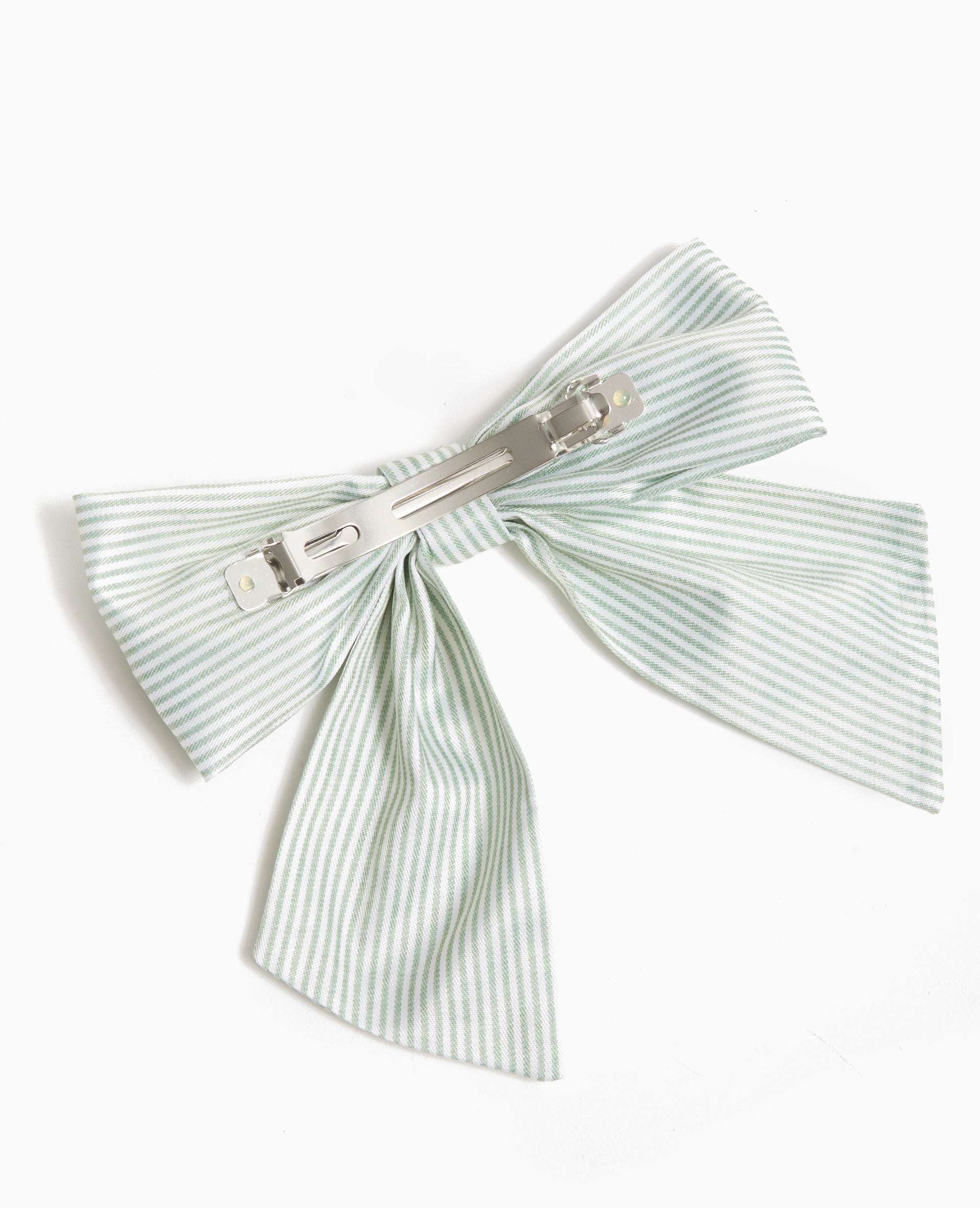 Barrette avec nœud rayé