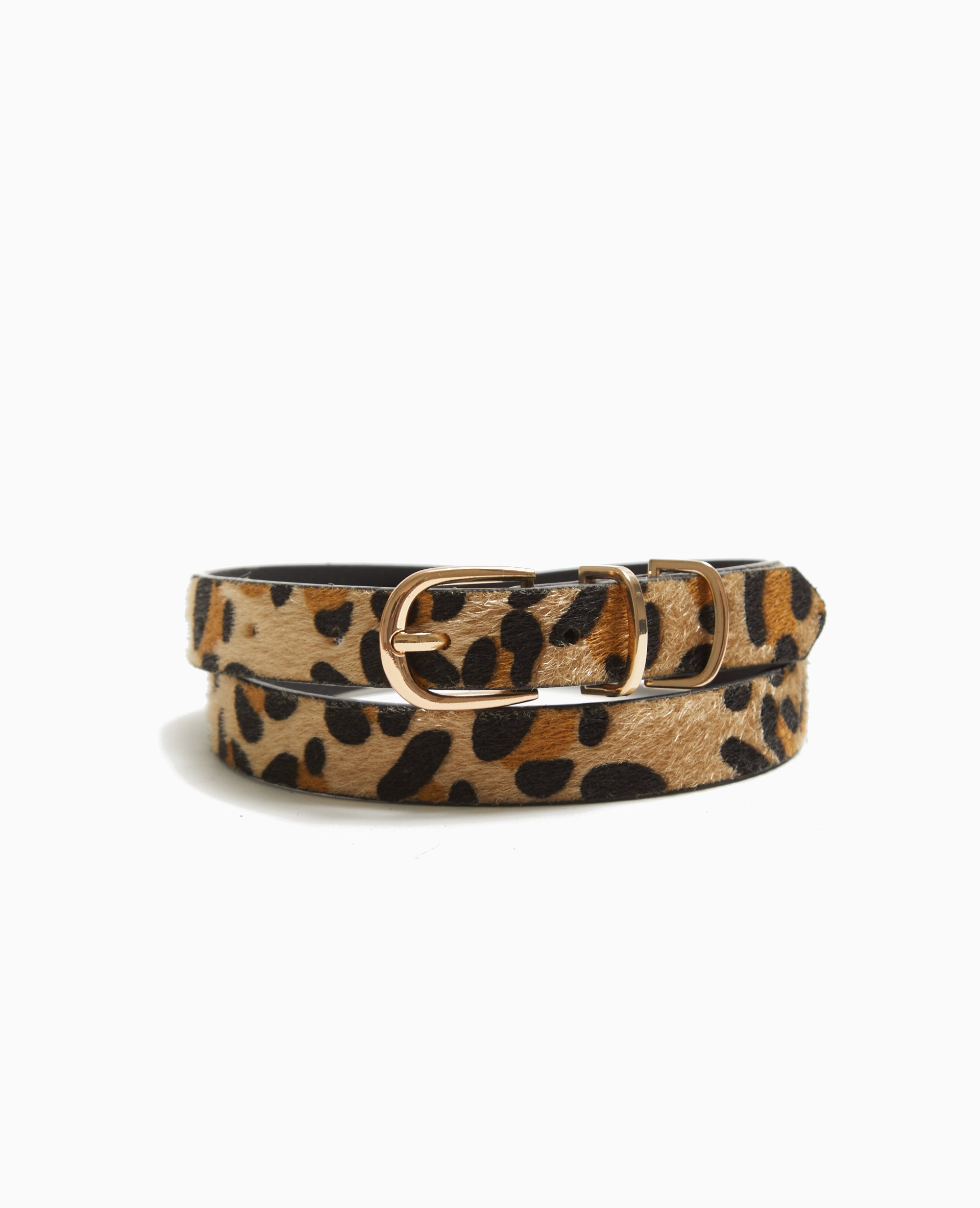 Ceinture fine effet pelage léopard