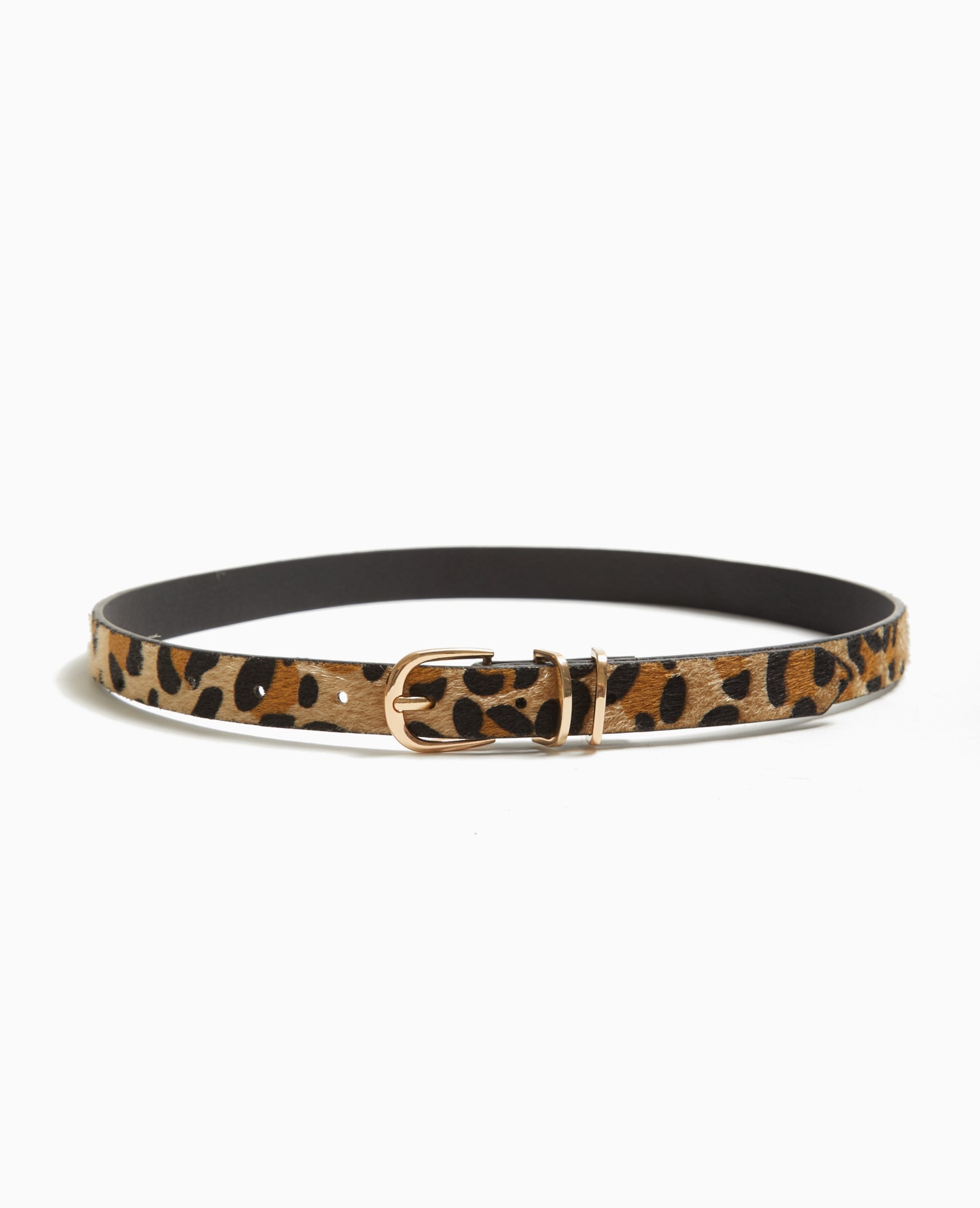 Ceinture fine effet pelage léopard