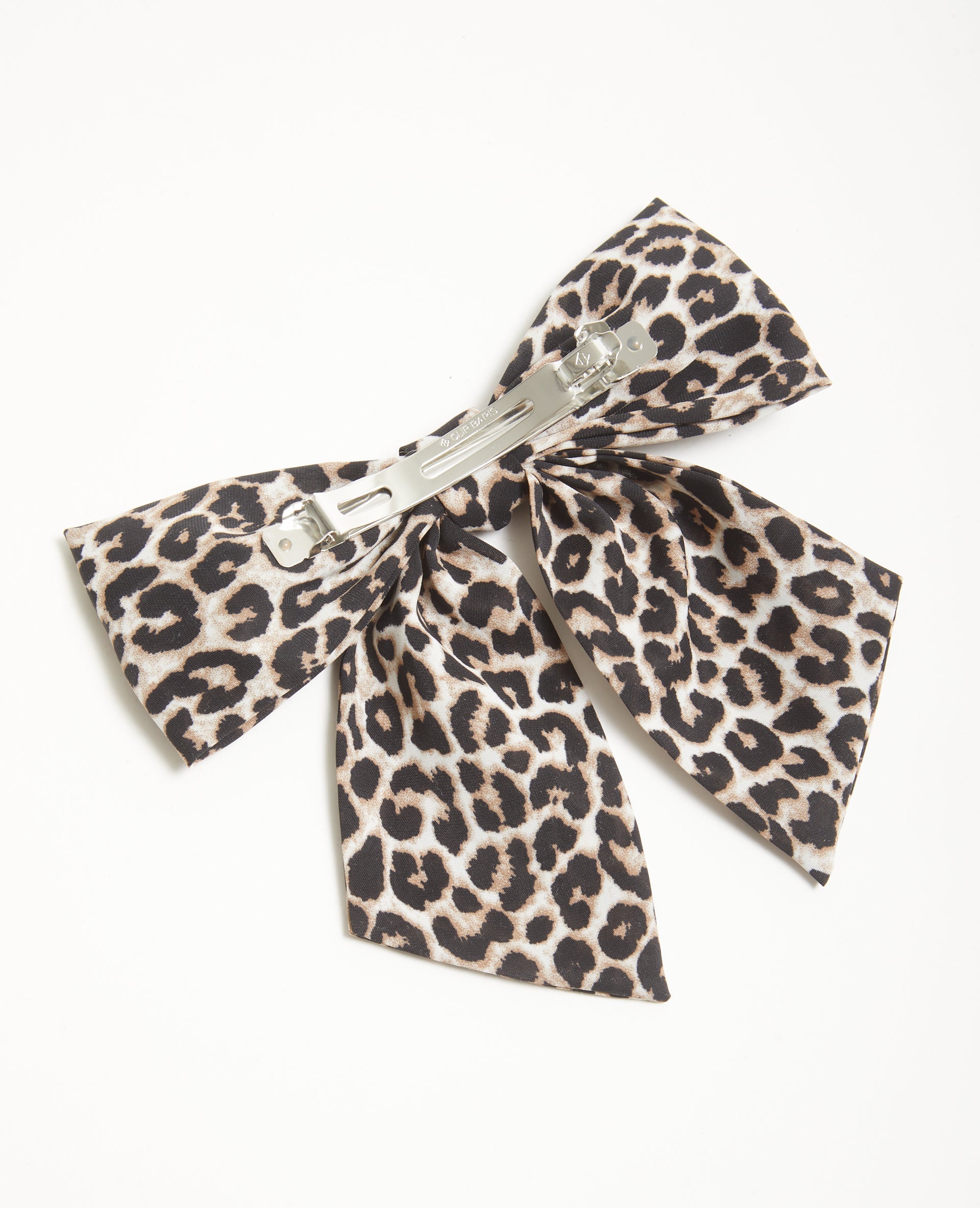 Pince avec nœud motif léopard