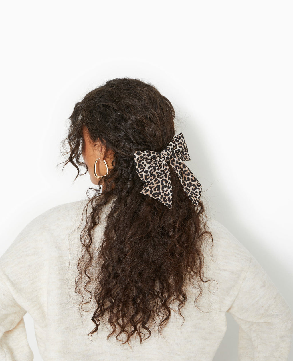Pince avec nœud motif léopard