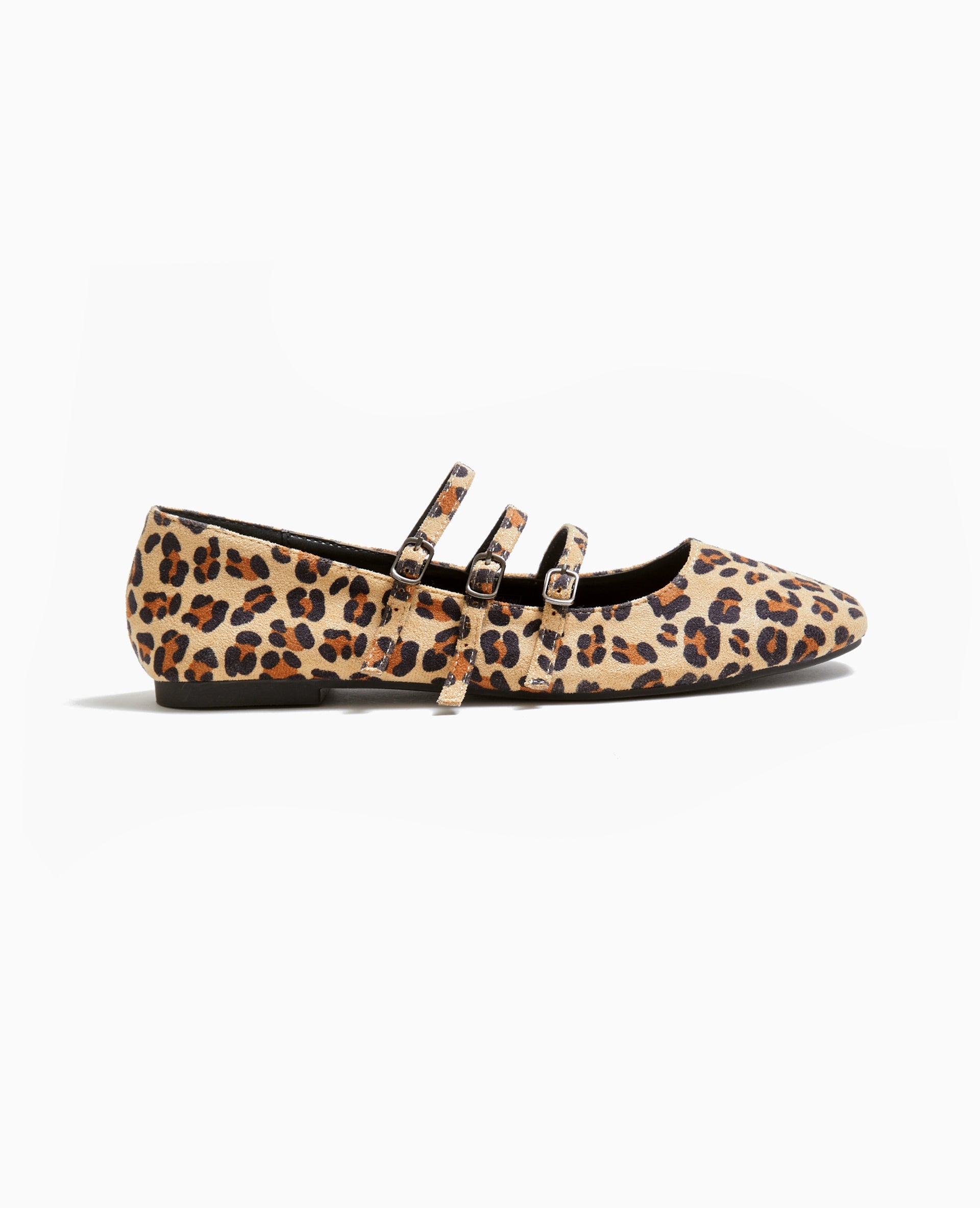 Ballerines motif léopard avec 3 brides