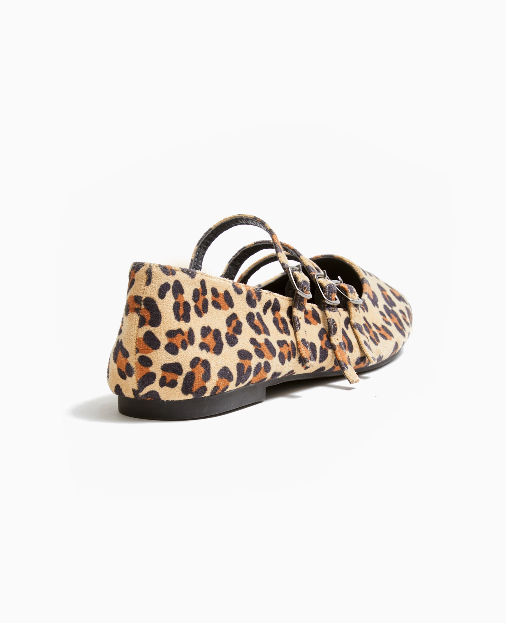 Ballerines motif léopard avec 3 brides