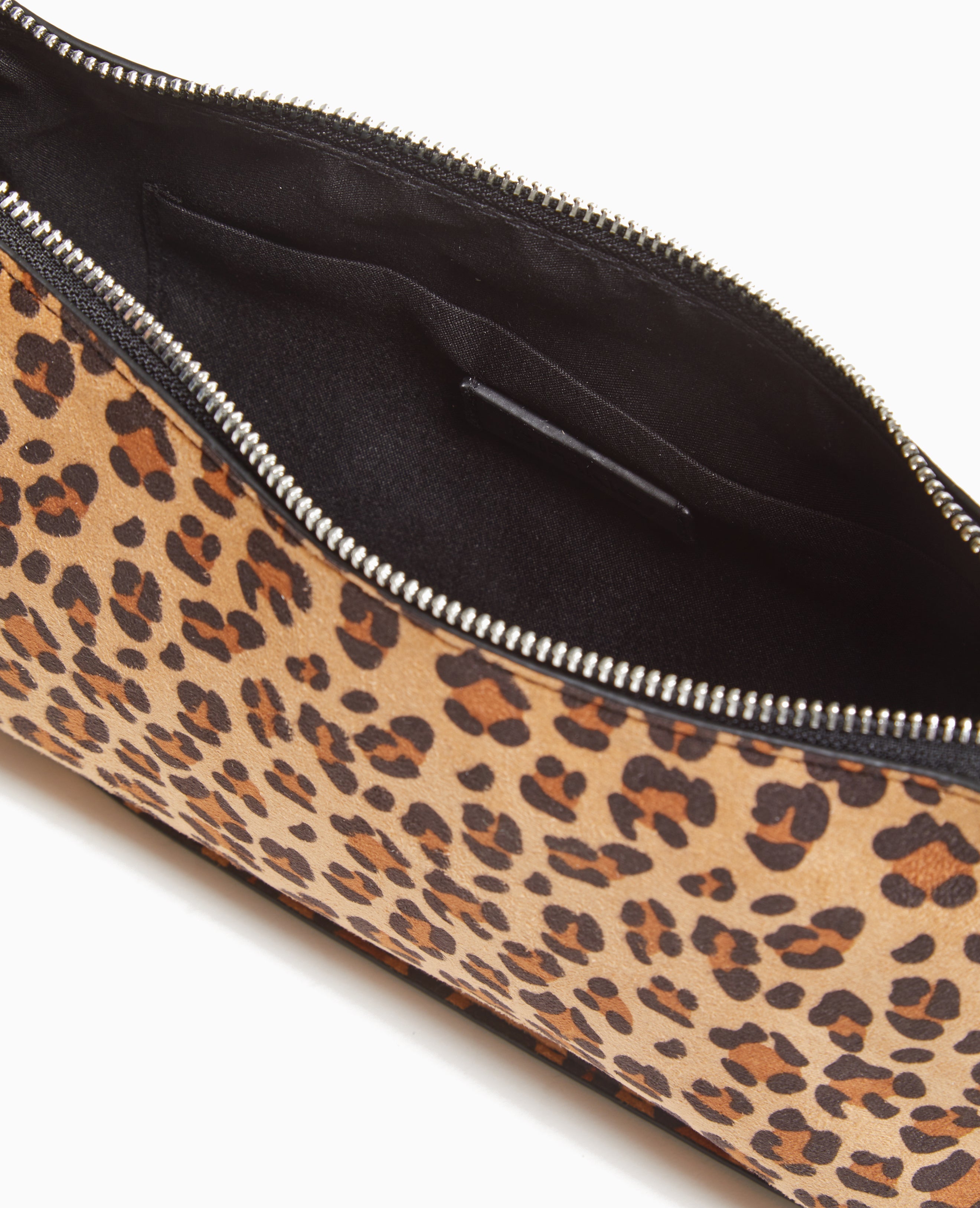 Sac porté épaule effet double poche motif léopard