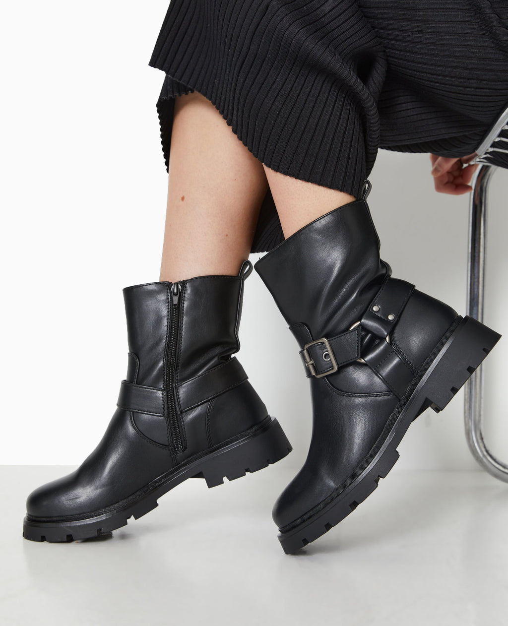 Boots motardes avec brides