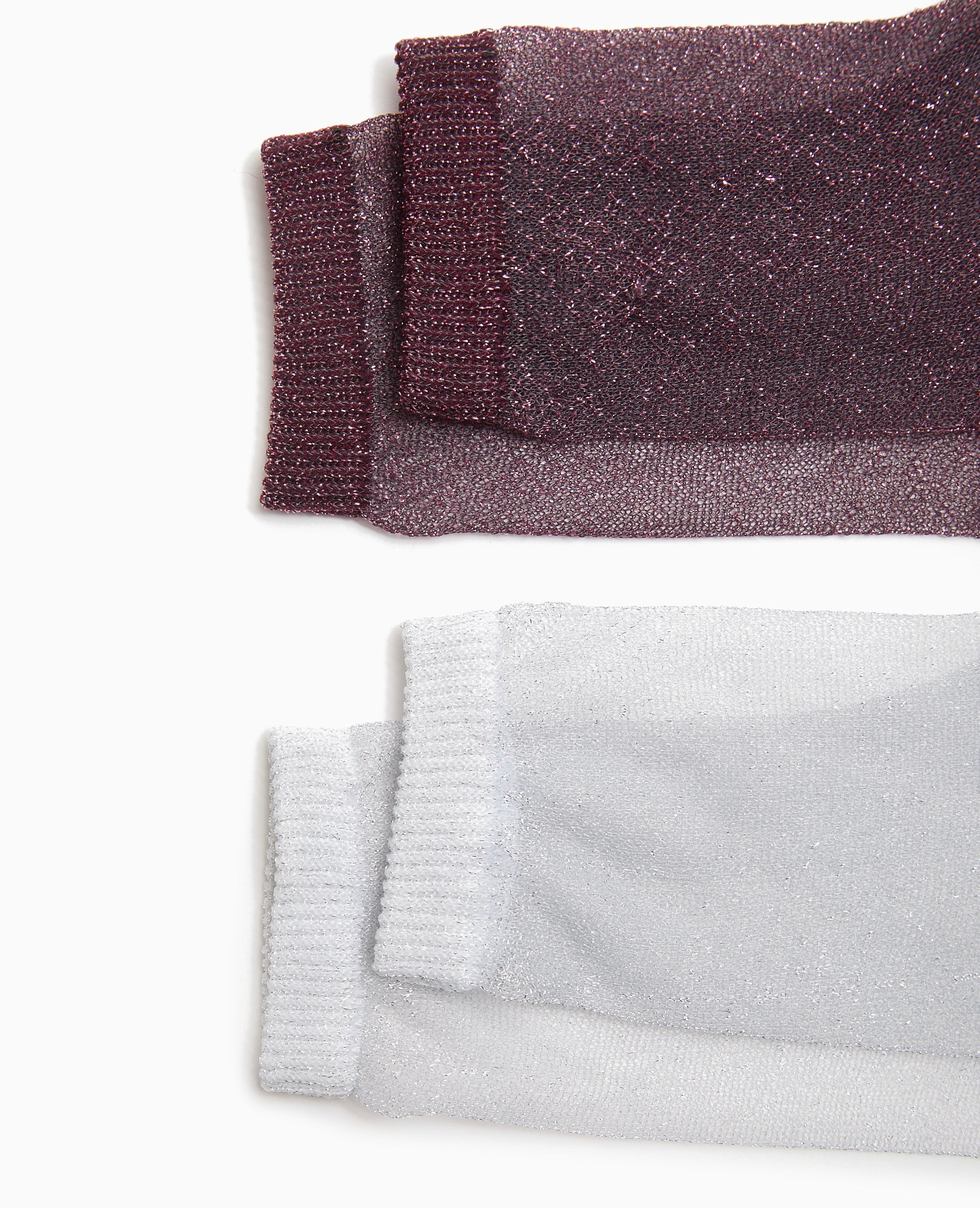 Lot de 2 paires de chaussettes transparentes lurex