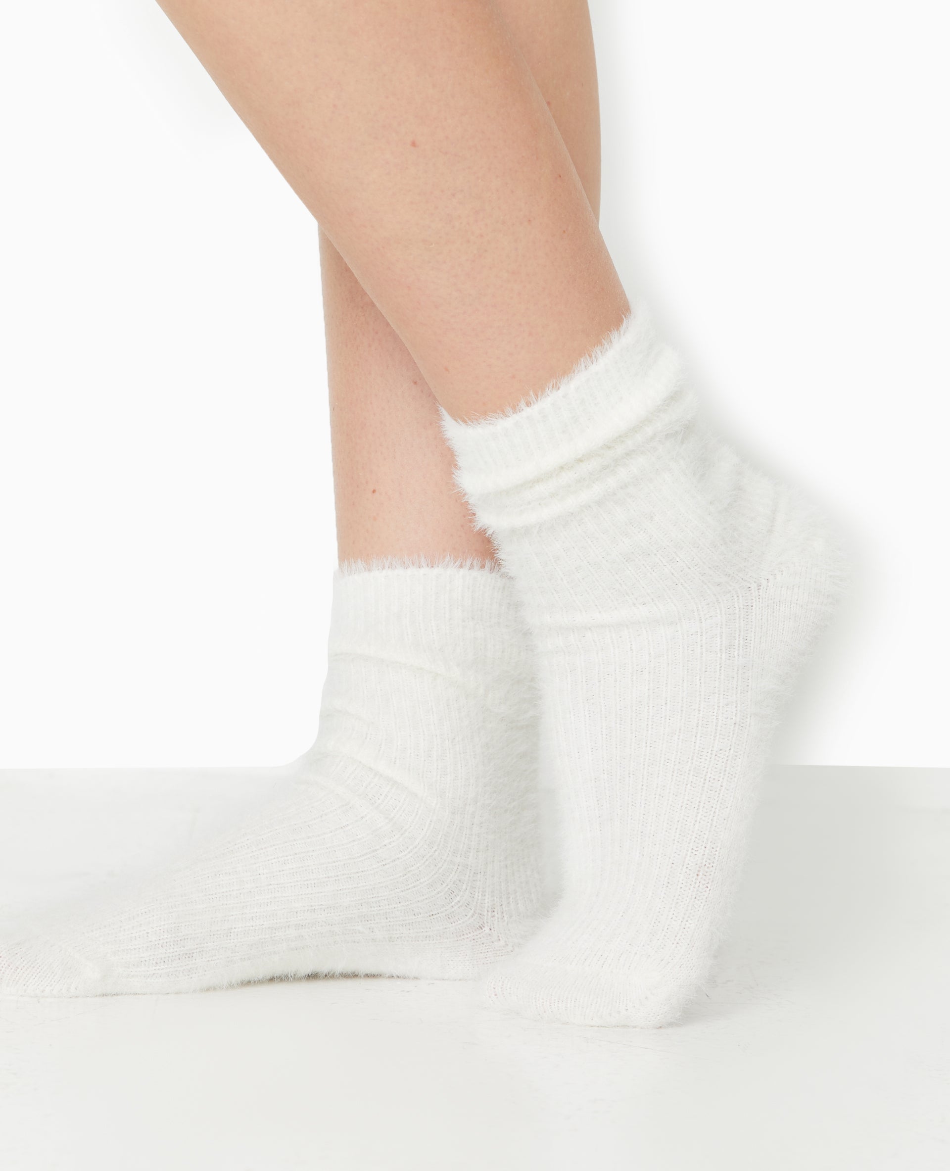 Paire de chaussettes en maille douce et poilue