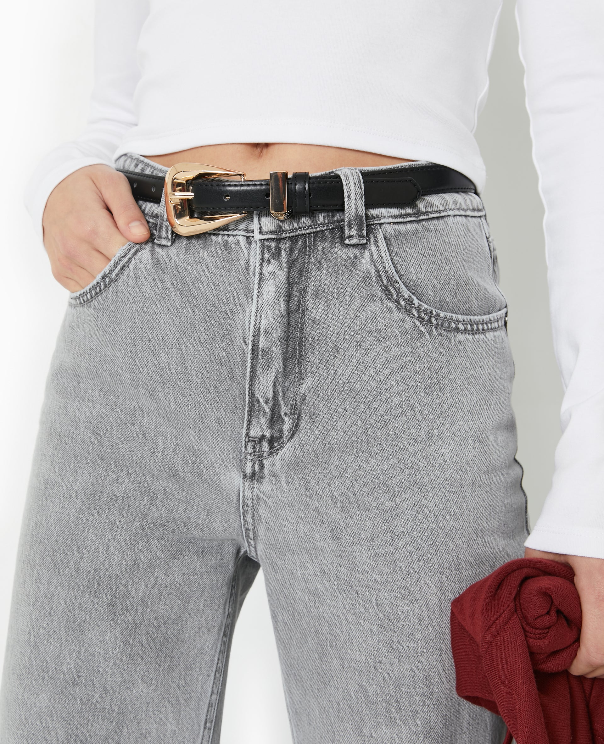 Ceinture fine en simili cuir