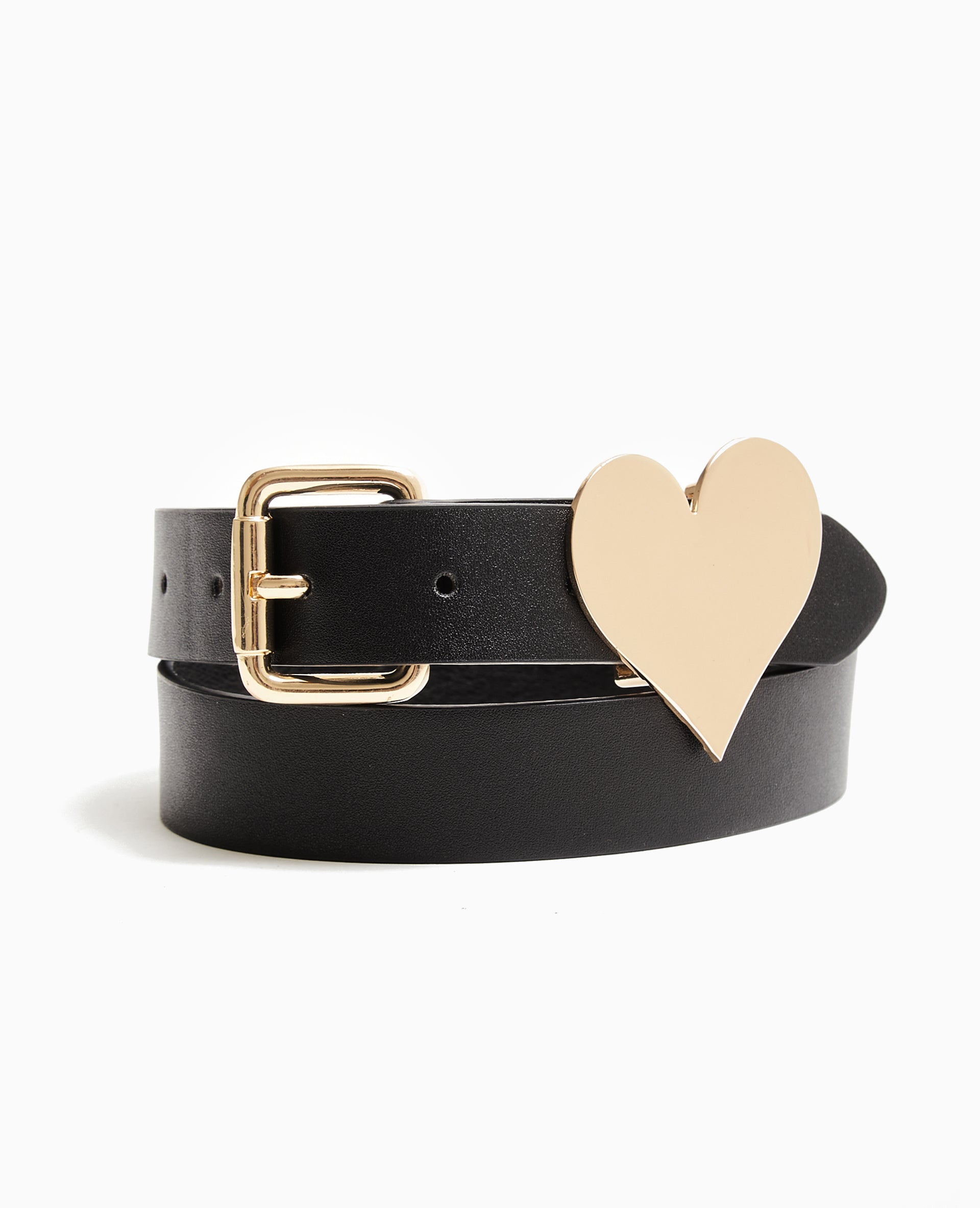 Ceinture avec boucle et cœur en métal doré