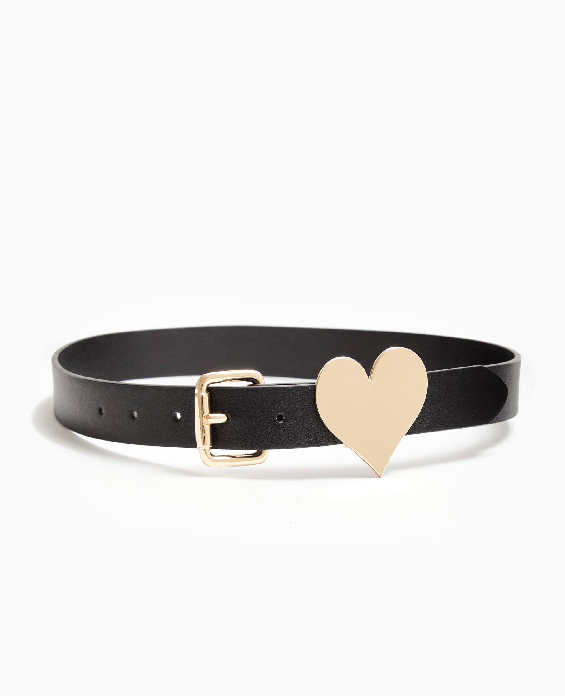 Ceinture avec boucle et cœur en métal doré