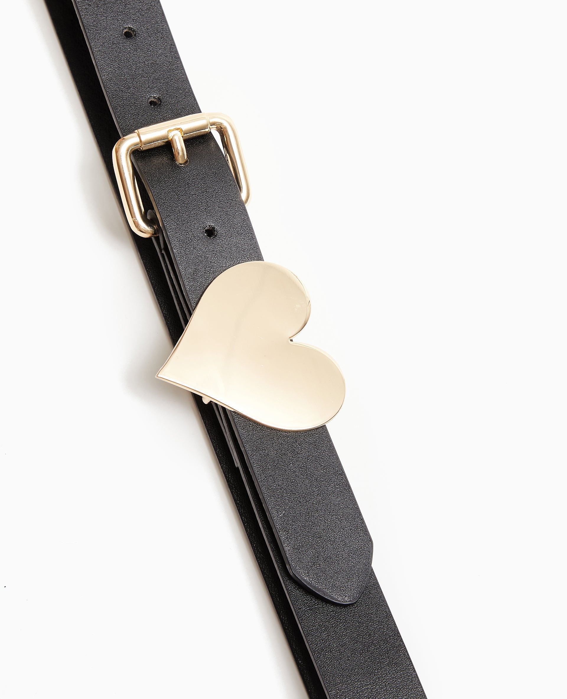 Ceinture avec boucle et cœur en métal doré