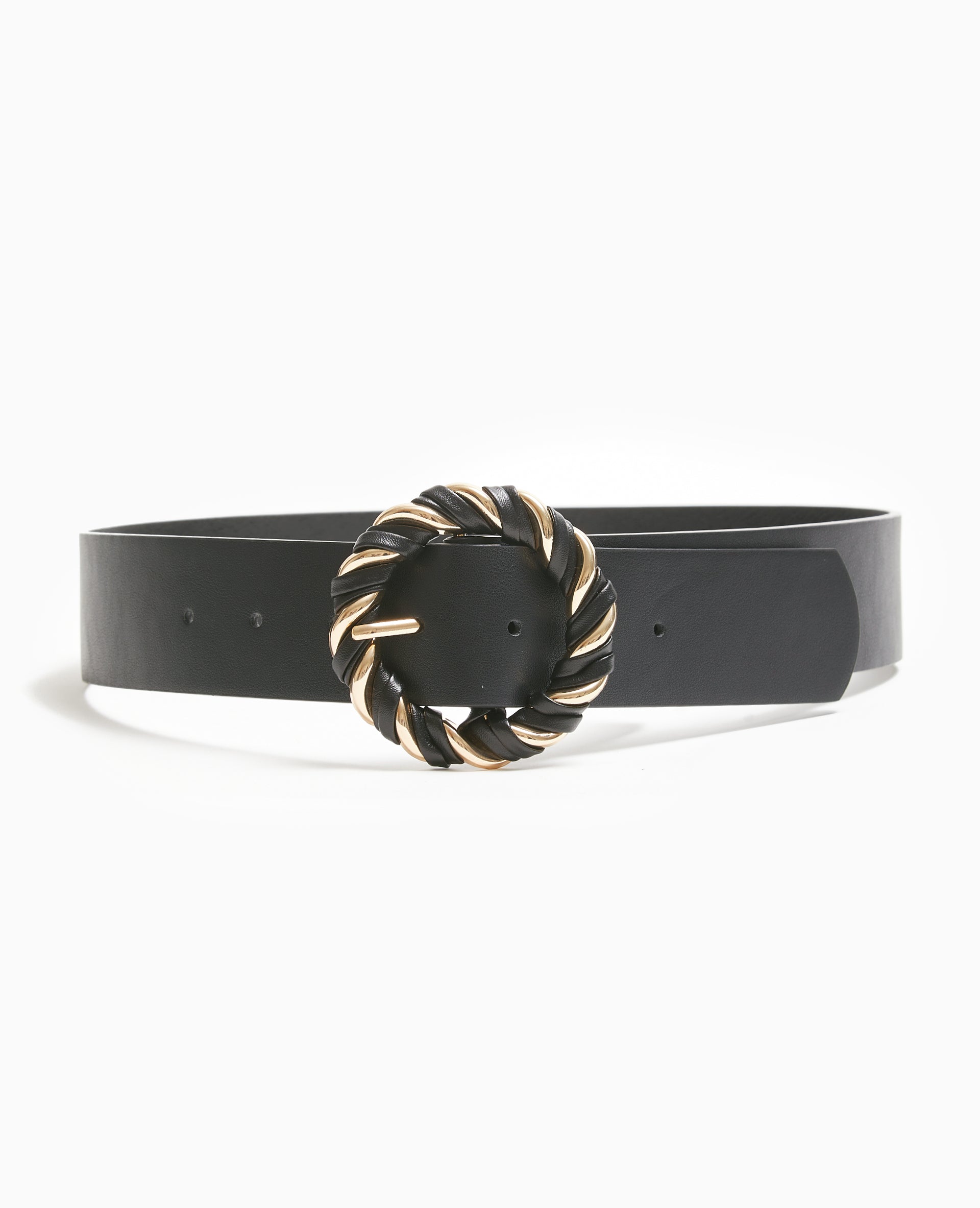 Ceinture avec boucle ronde effet torsadé