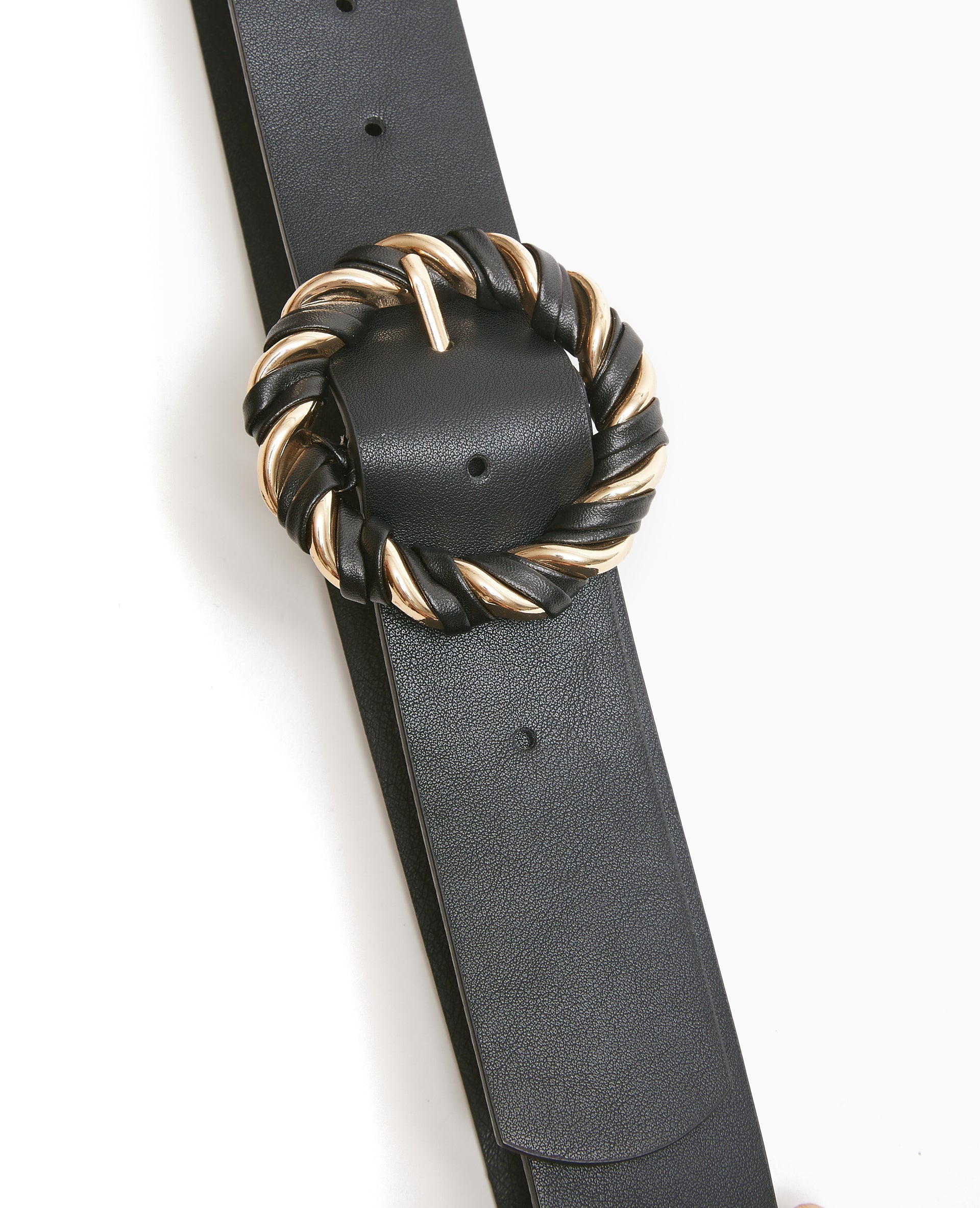 Ceinture avec boucle ronde effet torsadé