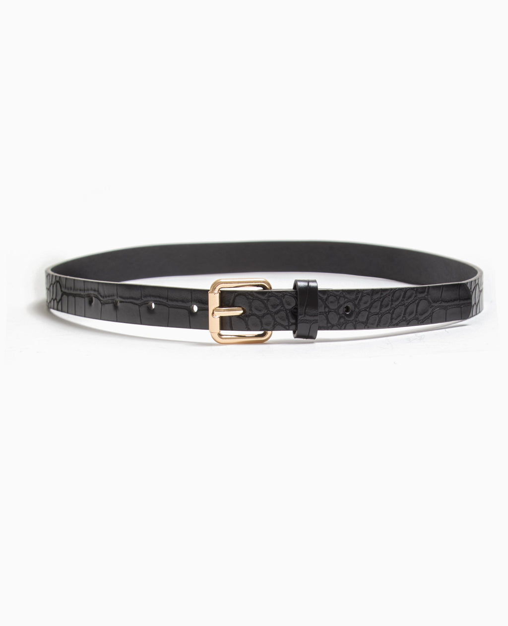 Ceinture fine effet croco