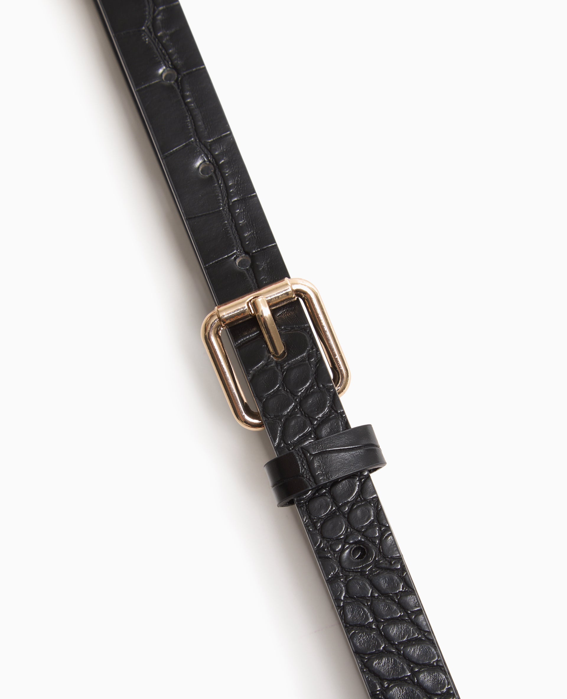 Ceinture fine effet croco