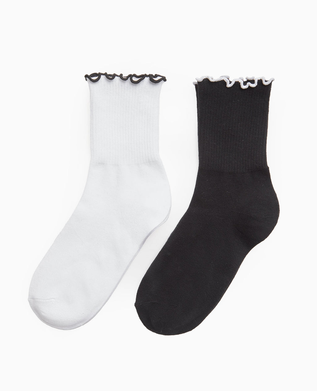 Lot de 2 paires de chaussettes avec bords contrastés