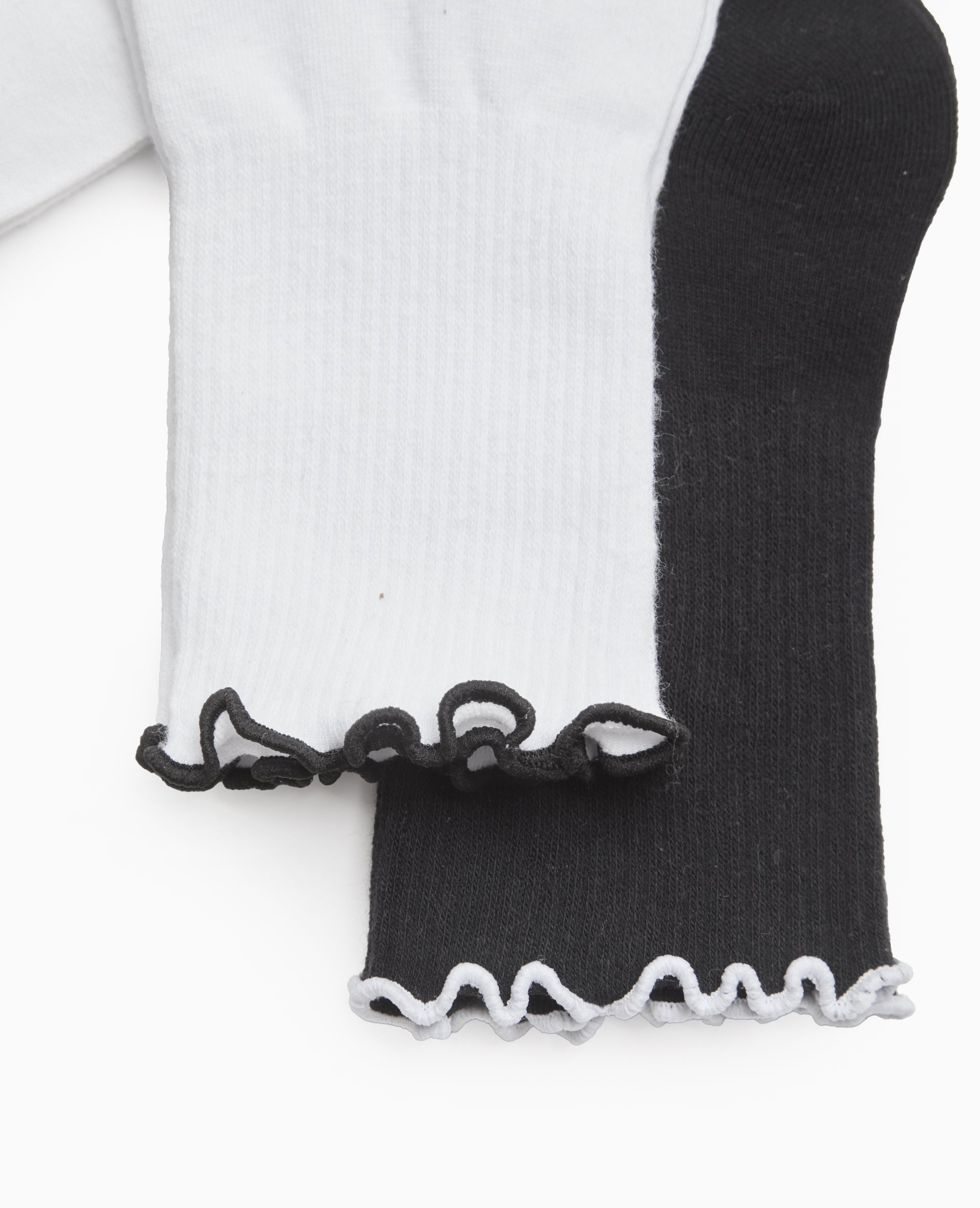 Lot de 2 paires de chaussettes avec bords contrastés