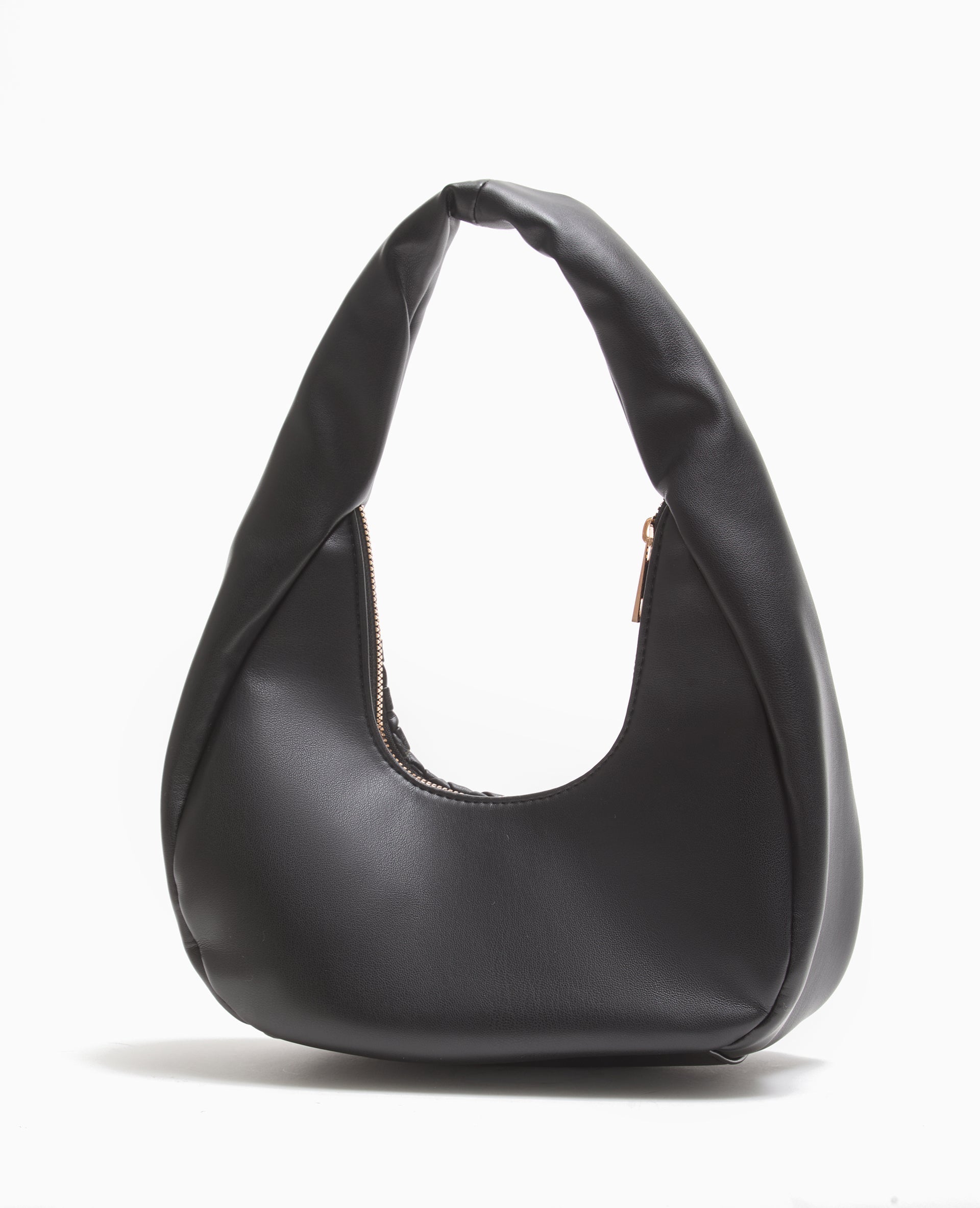 Sac demi-lune en simili tressé