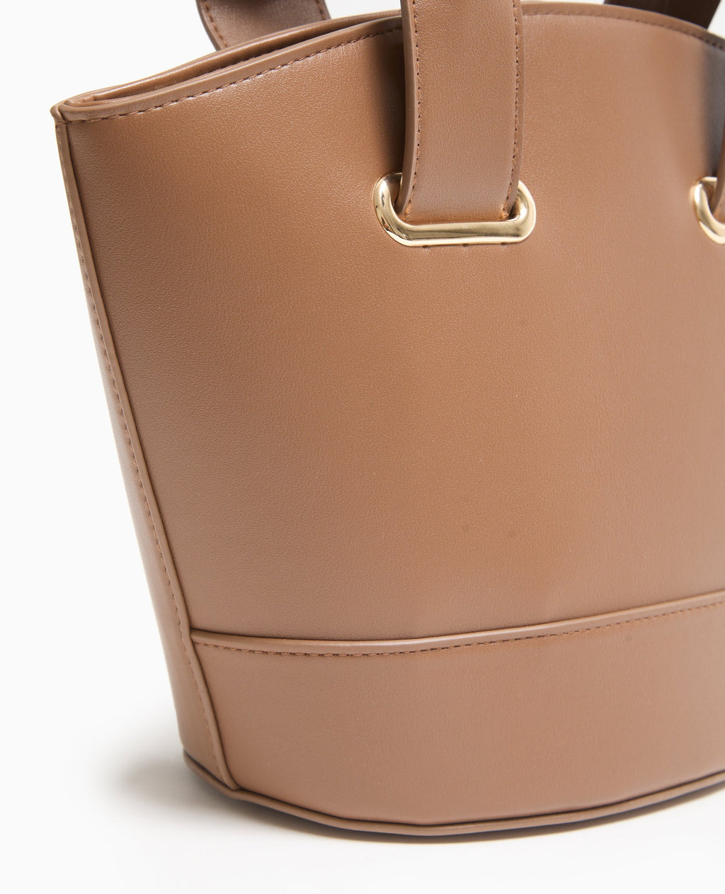 Sac effet seau avec poignée et bandoulière