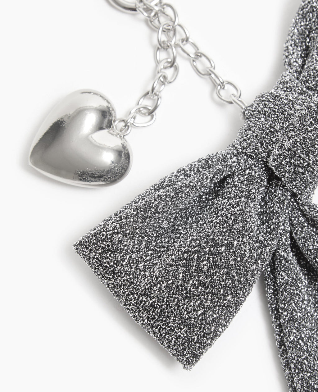 Déco de sac nœud silver et cœur