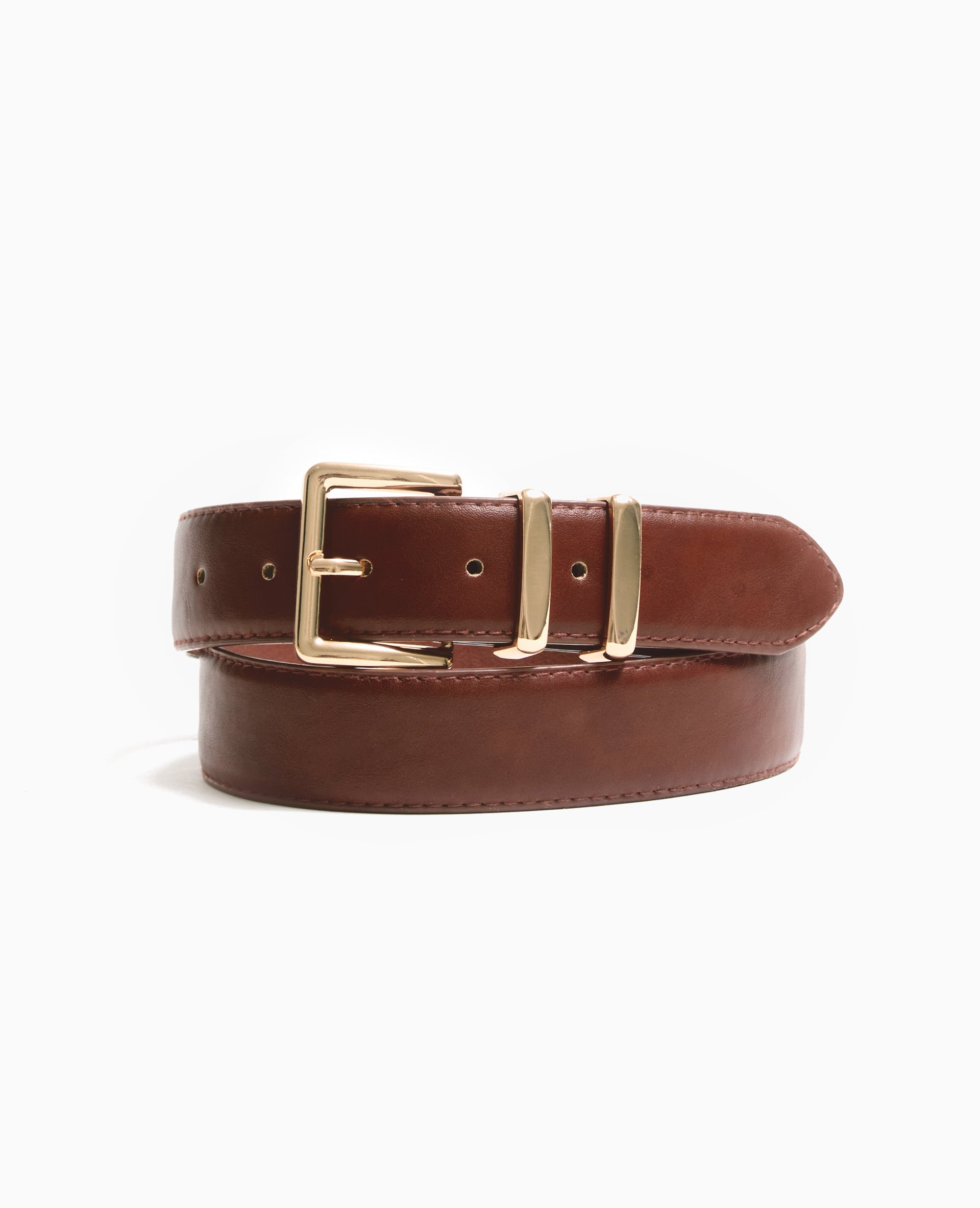 Ceinture en simili cuir avec boucle dorée