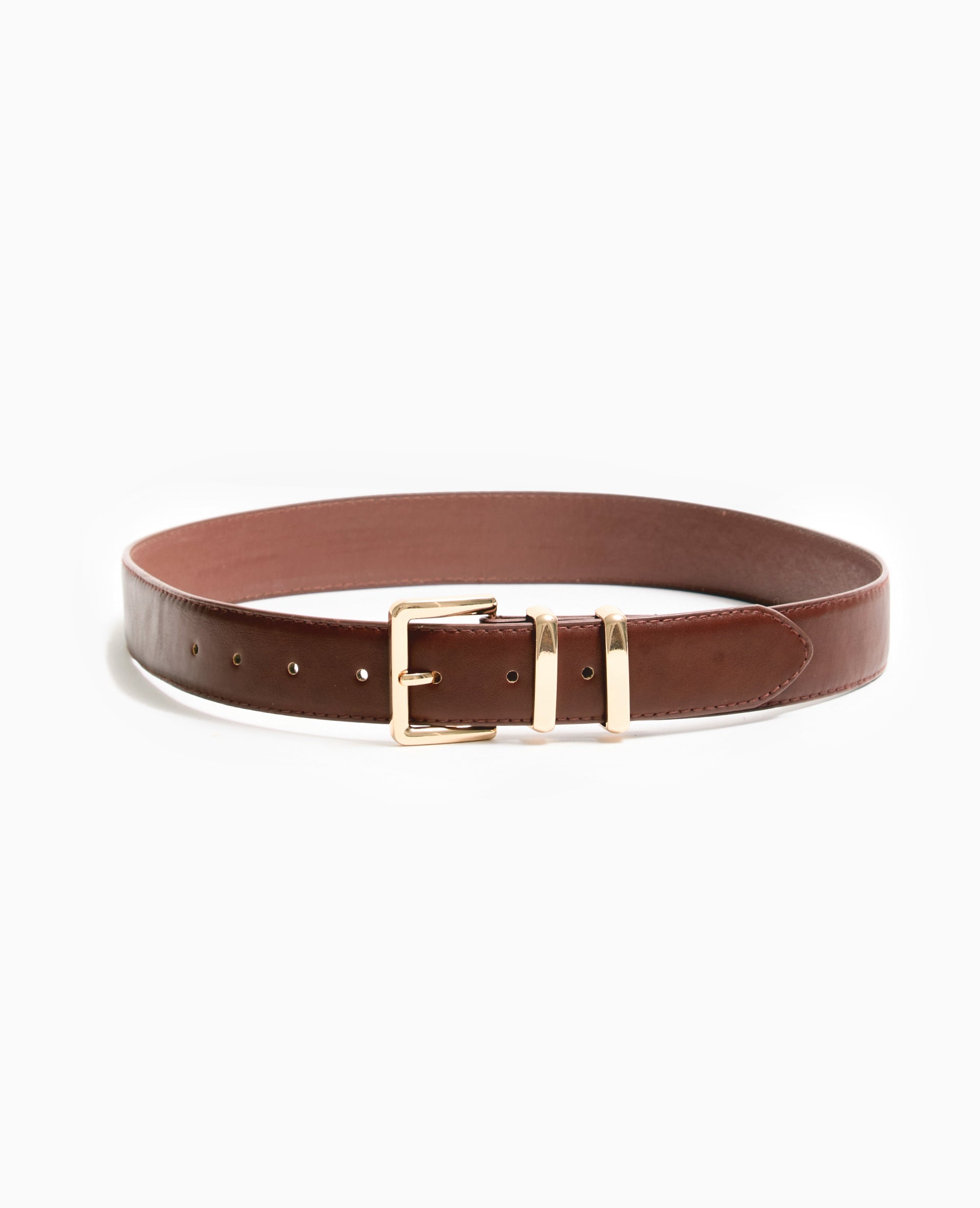 Ceinture en simili cuir avec boucle dorée