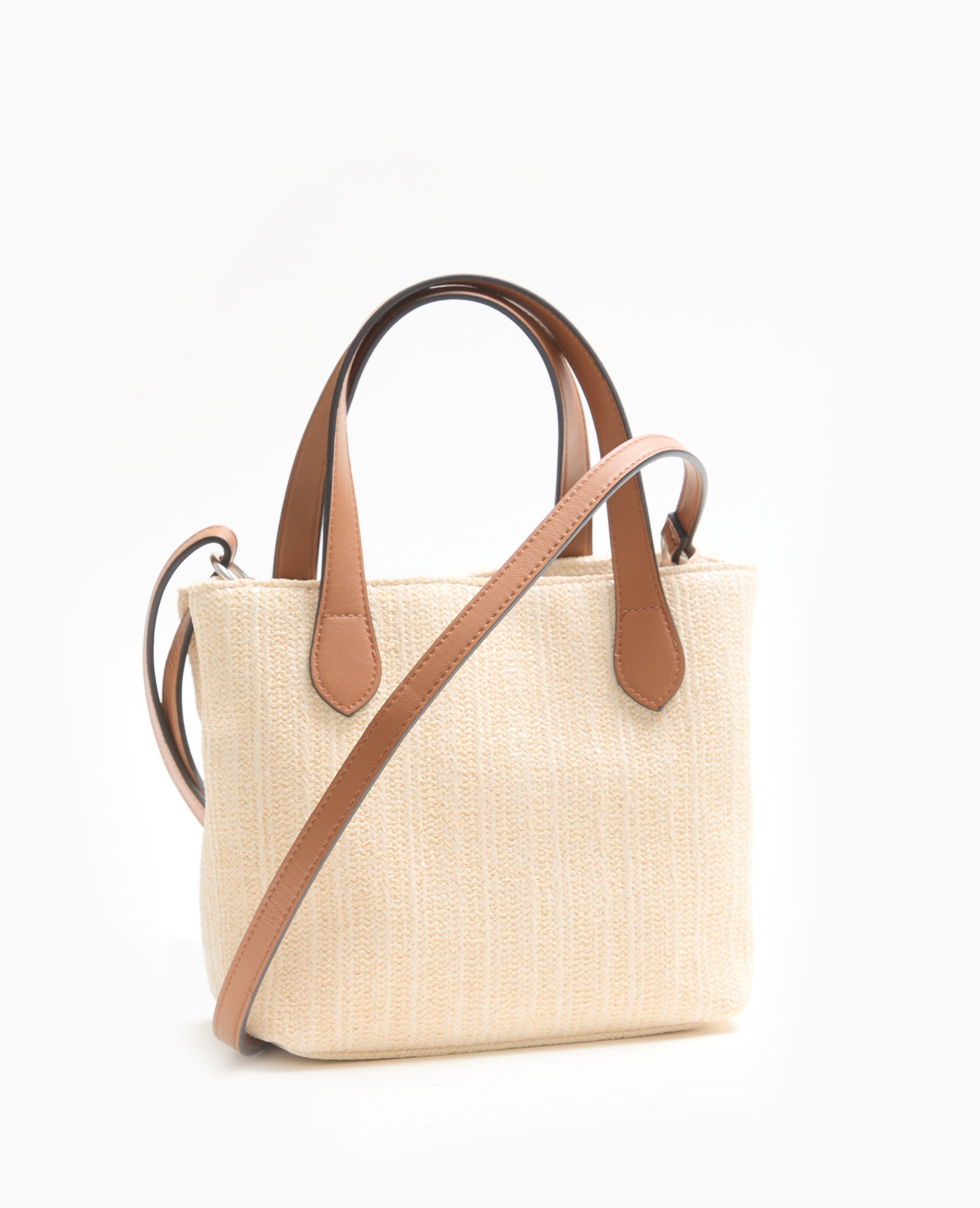 Sac en raphia avec poignées et bandoulière