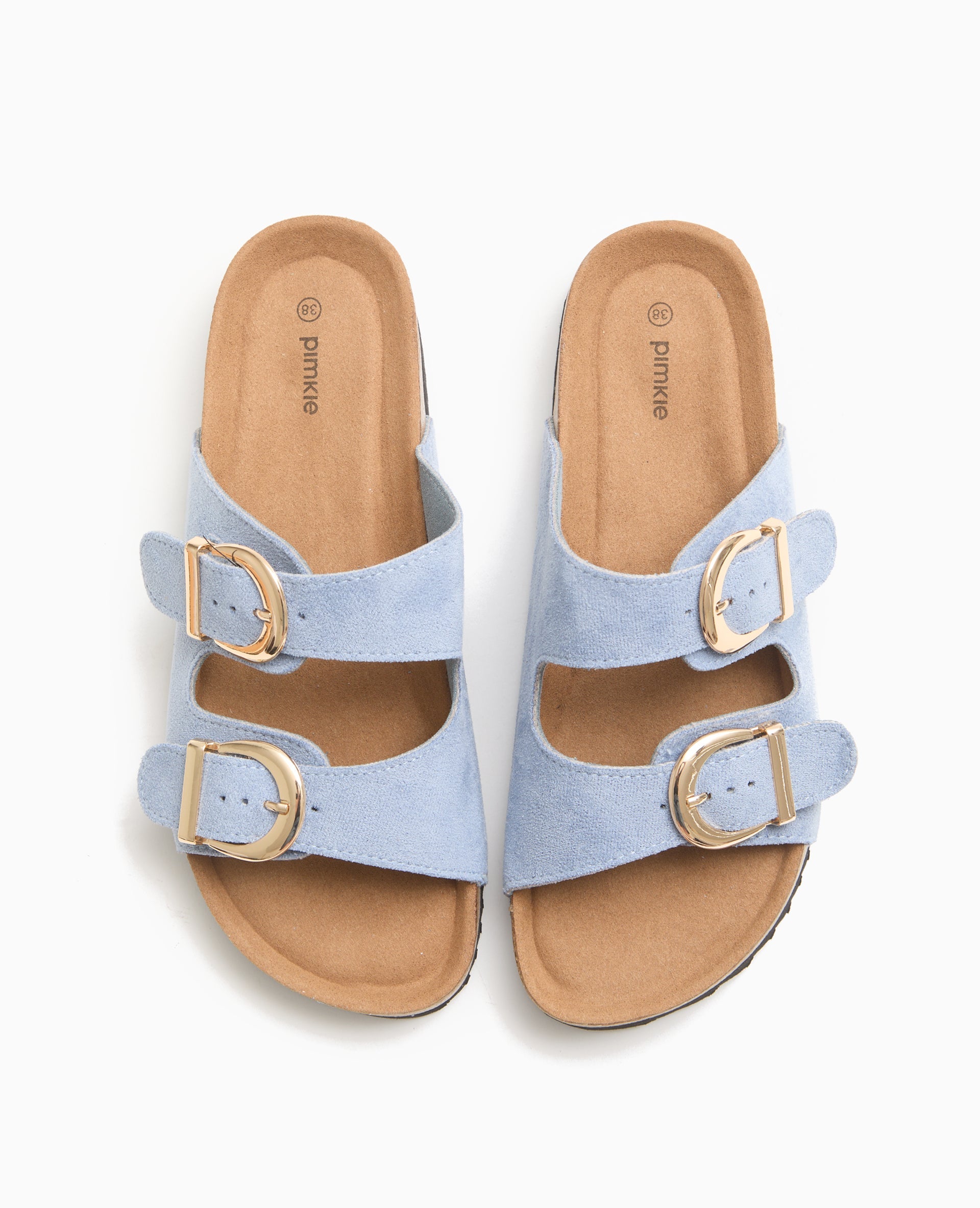 Mules à brides avec semelles façon liège