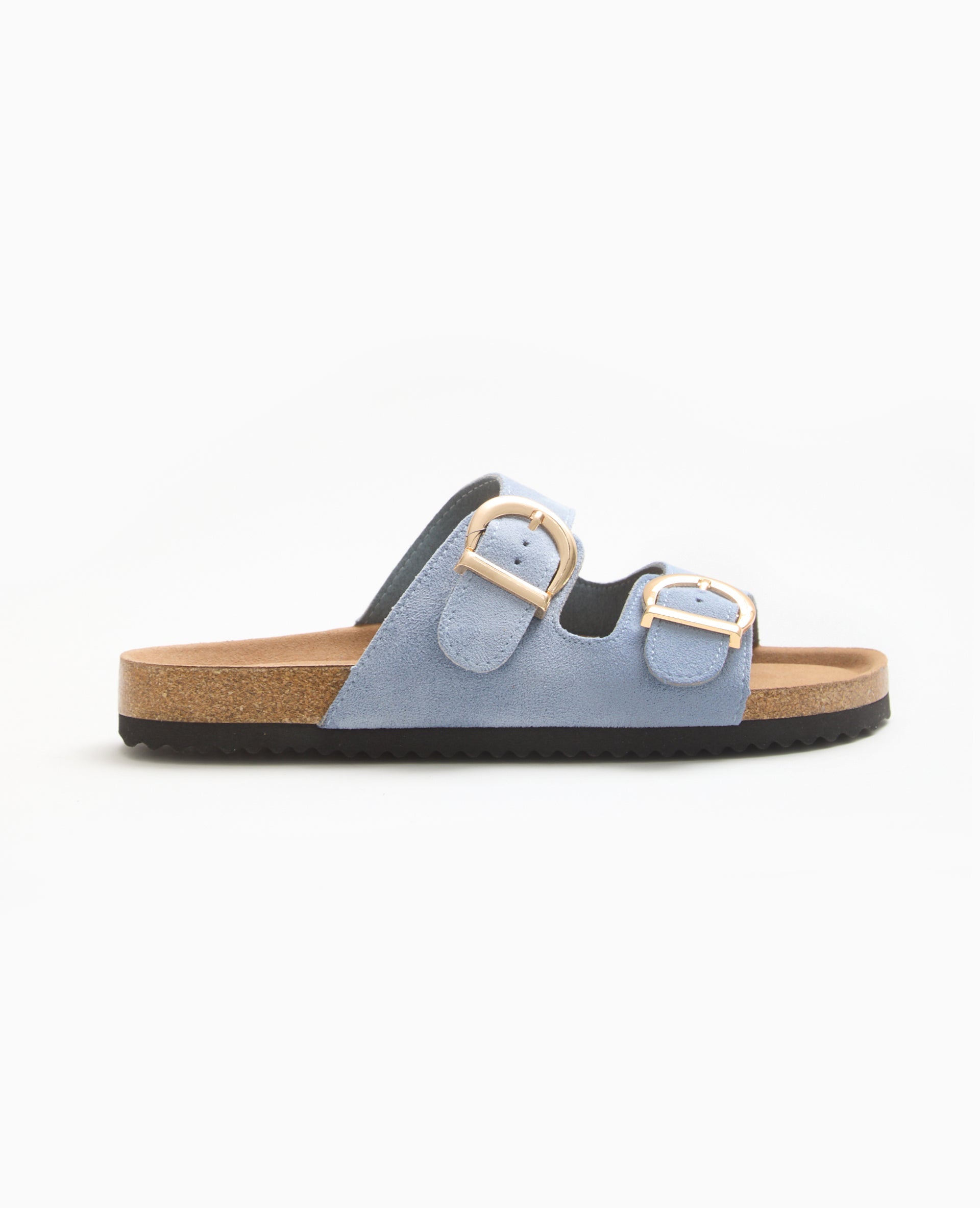 Mules à brides avec semelles façon liège