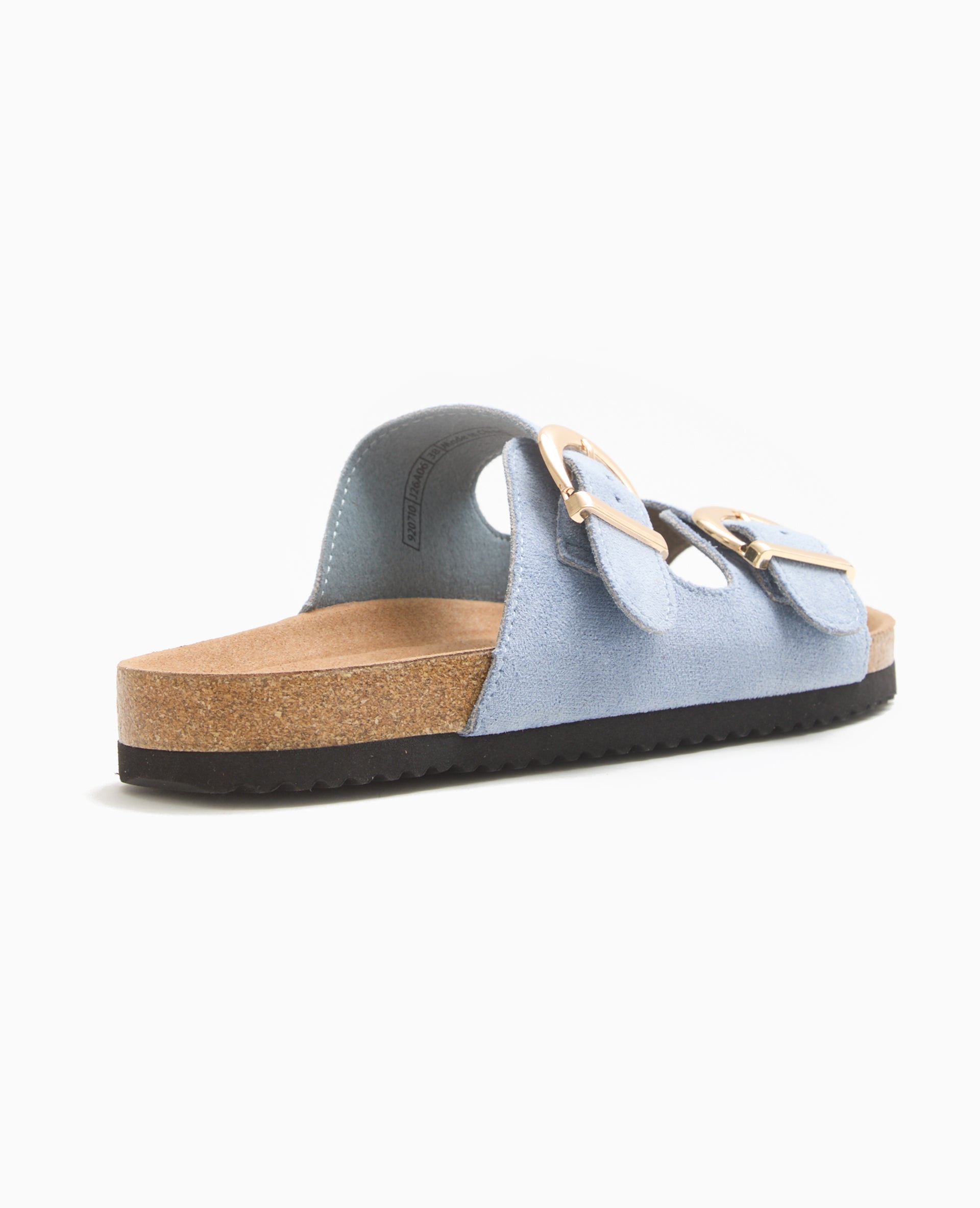 Mules à brides avec semelles façon liège