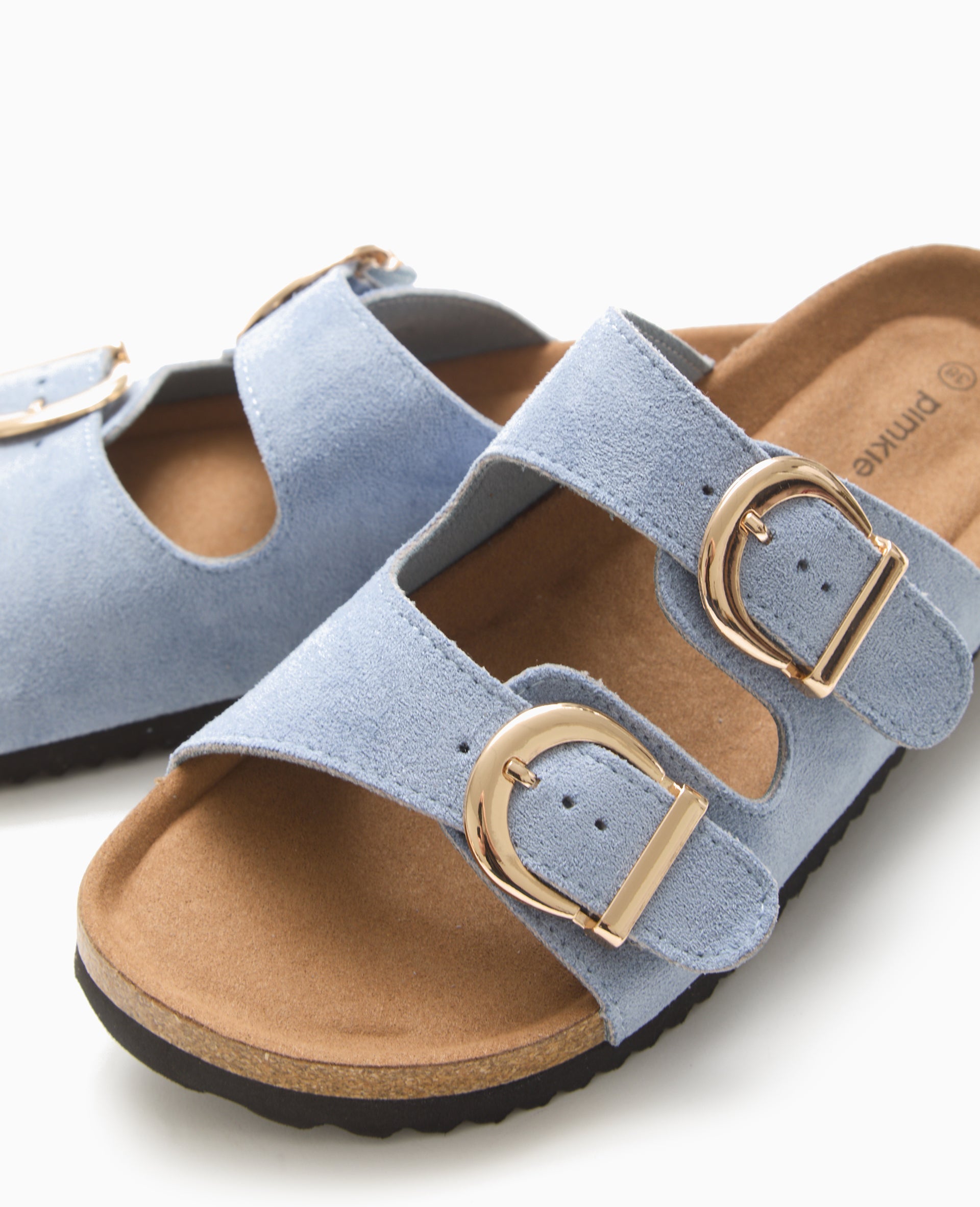 Mules à brides avec semelles façon liège