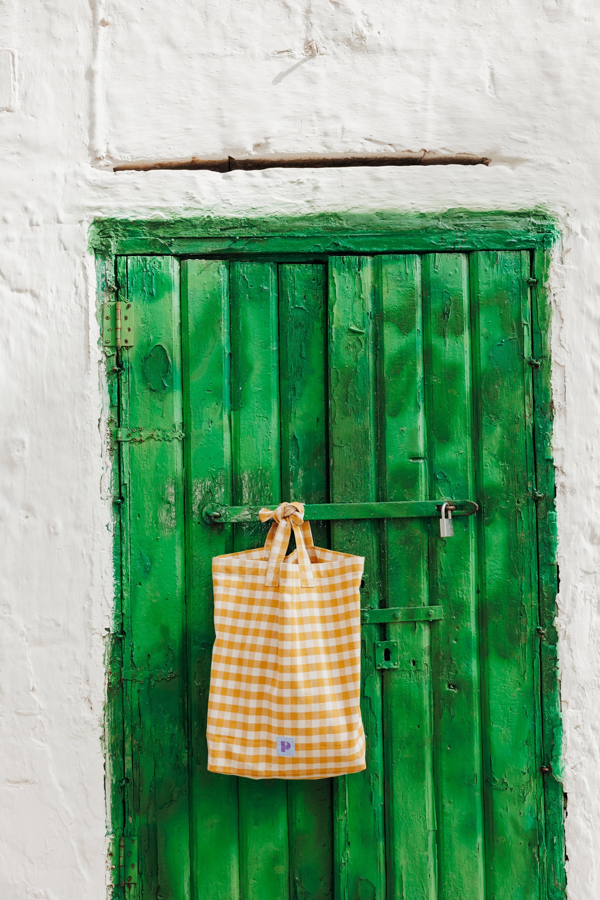 Grand totebag en tissu épais motif vichy