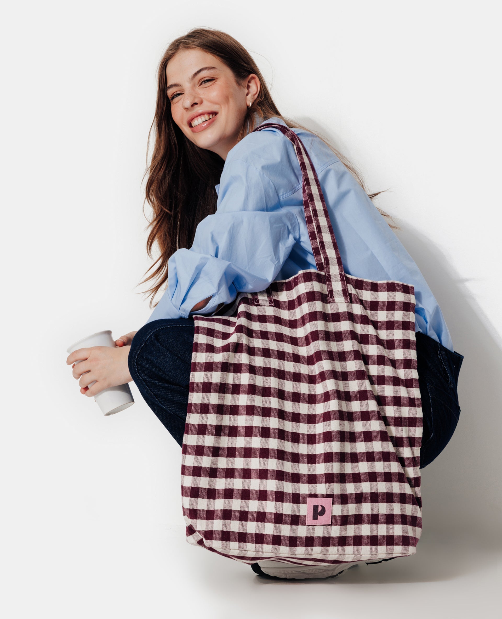Tote bag motif vichy