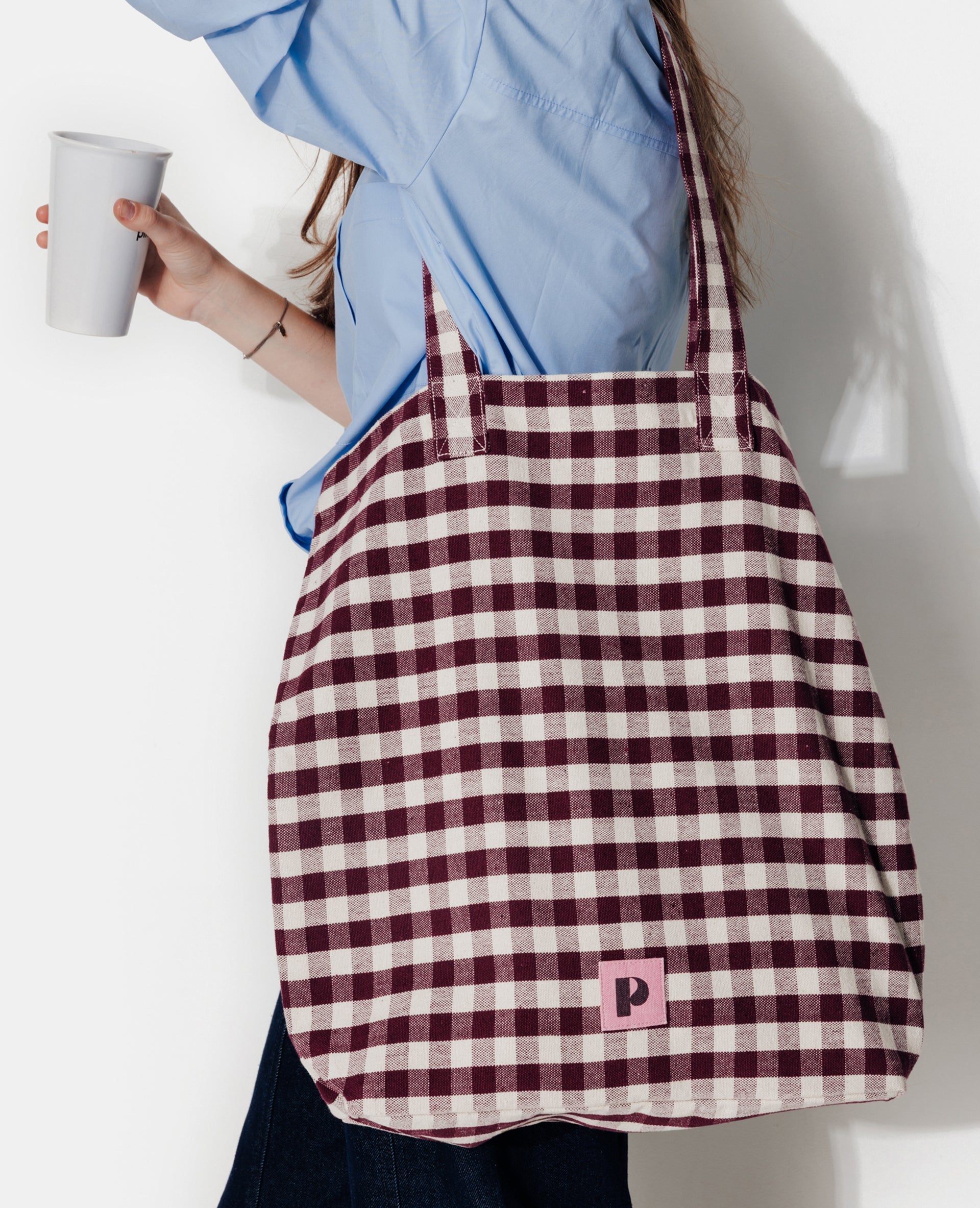 Tote bag motif vichy