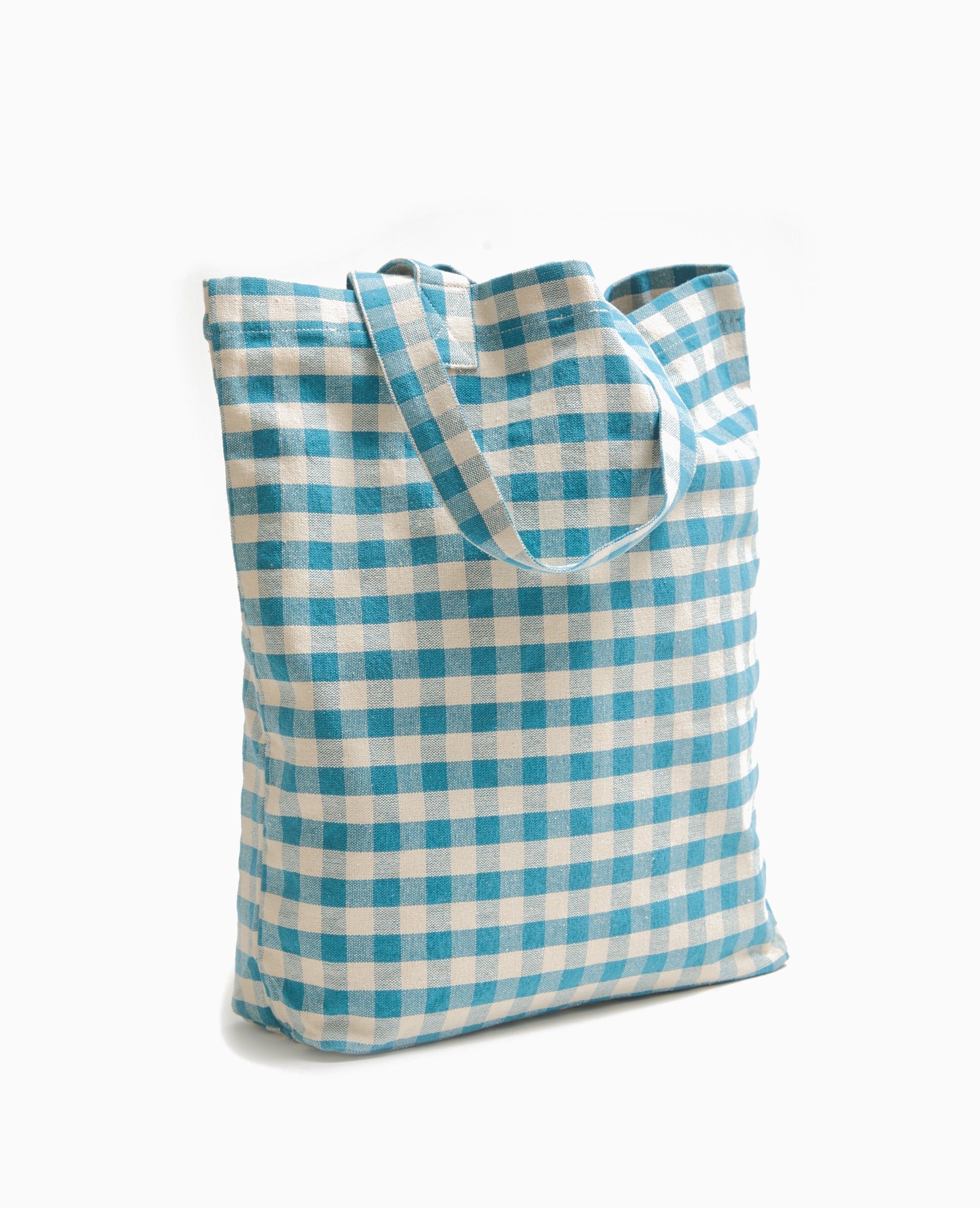 Grand totebag en tissu épais motif vichy