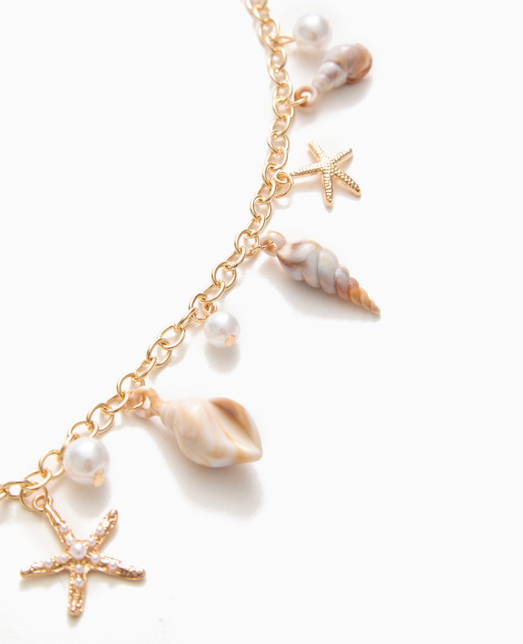 Ceinture chaîne avec perles et coquillages