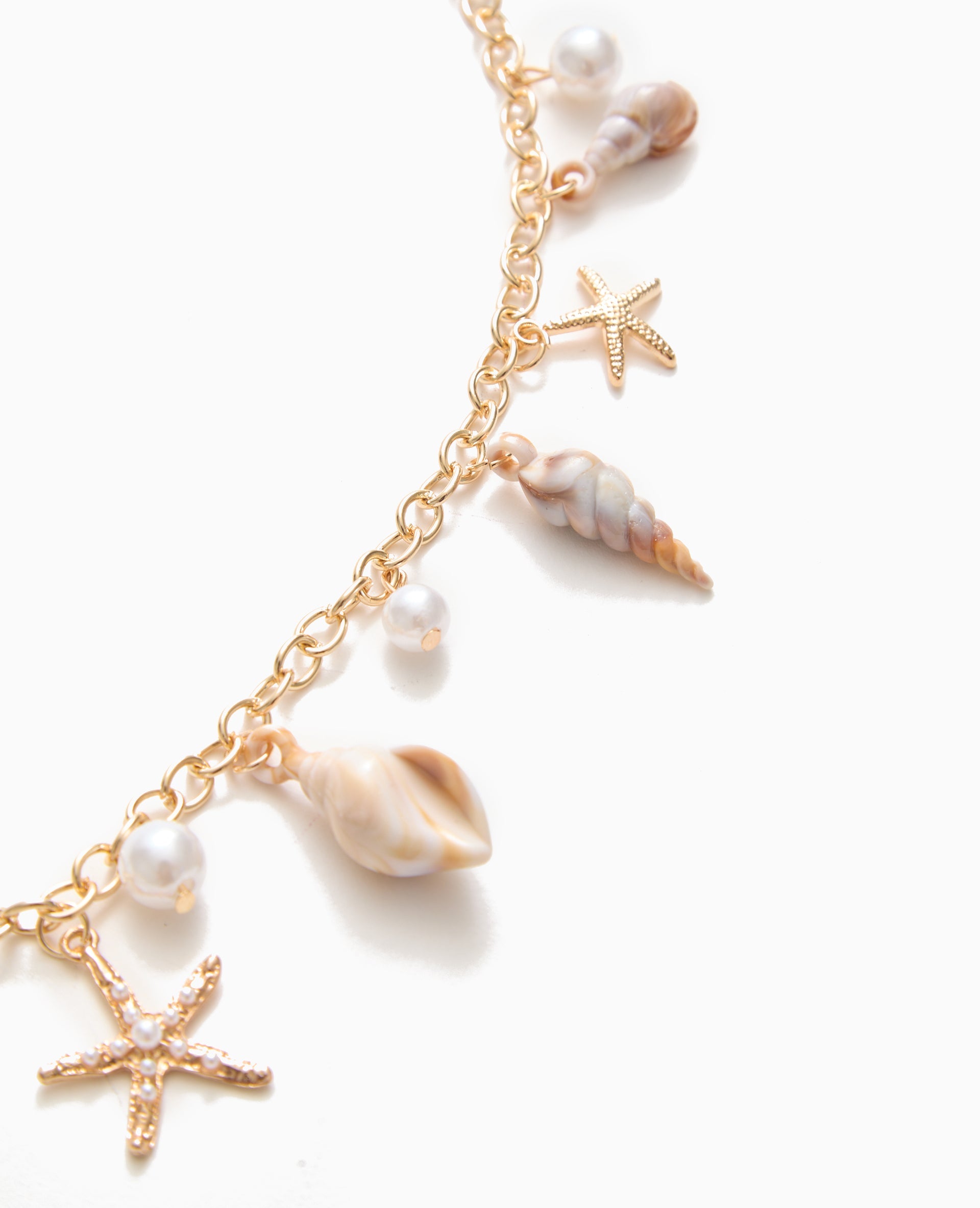 Ceinture chaîne avec perles et coquillages