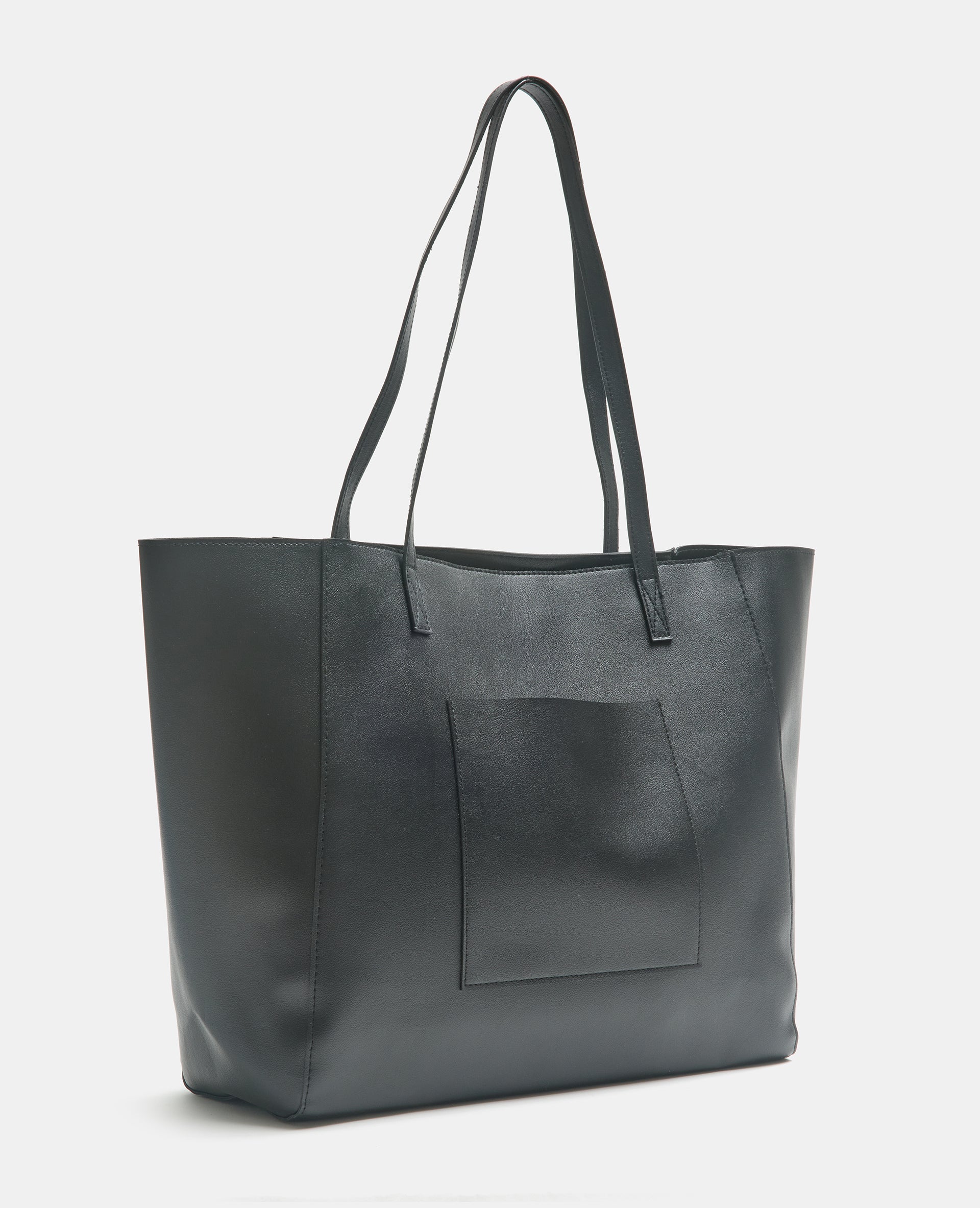 Grand sac en simili avec poche et poignées
