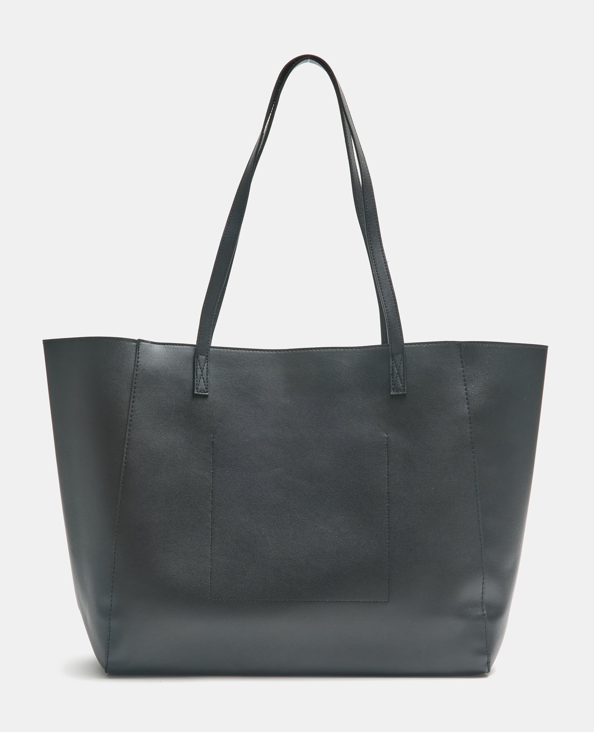 Grand sac en simili avec poche et poignées
