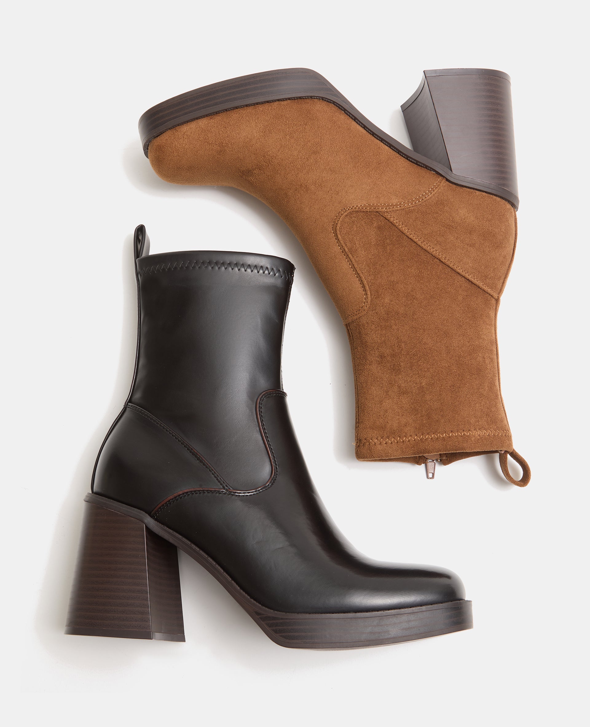 Boots en suédine semelles plateformes et talons