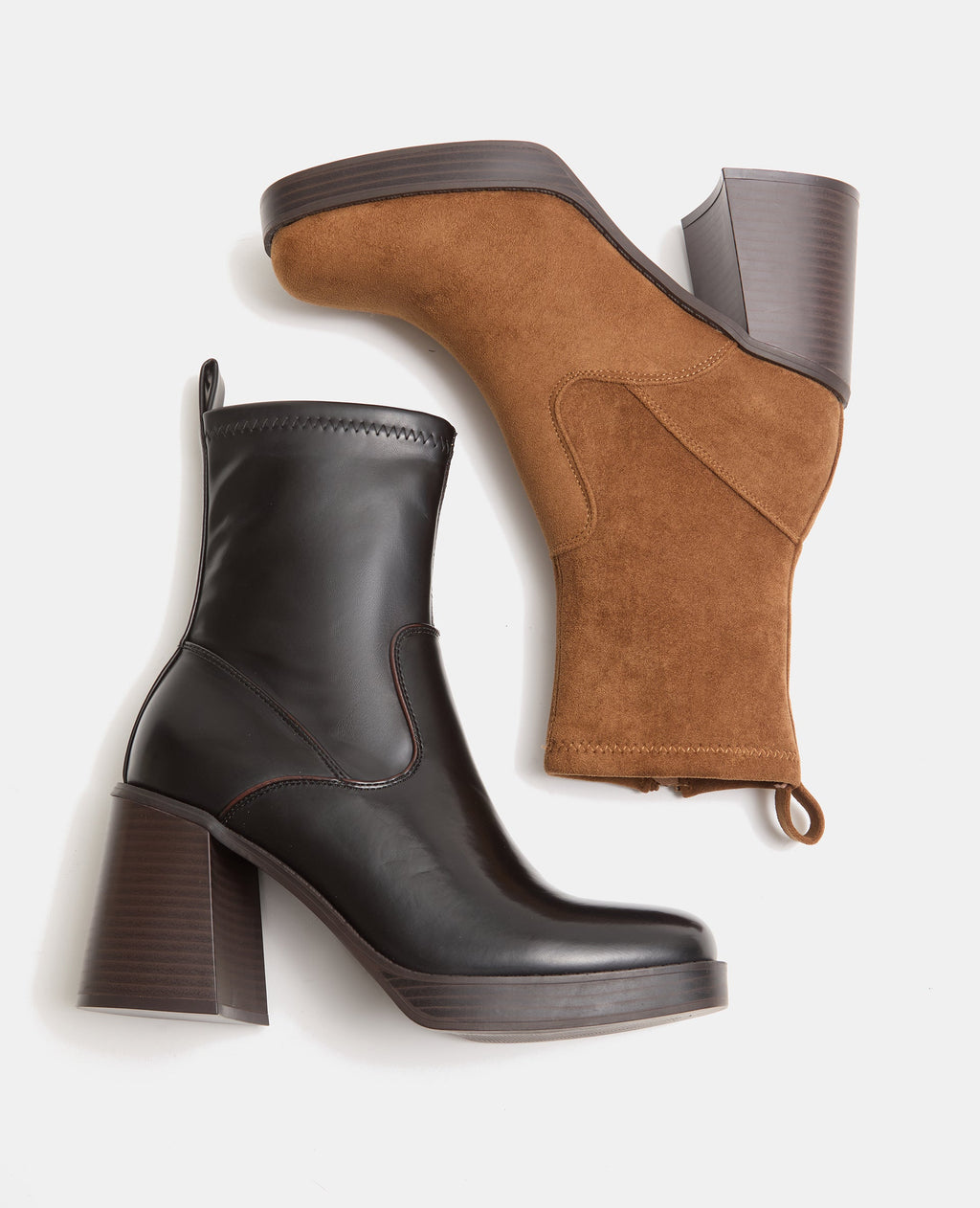 Boots avec semelles plateformes et talons
