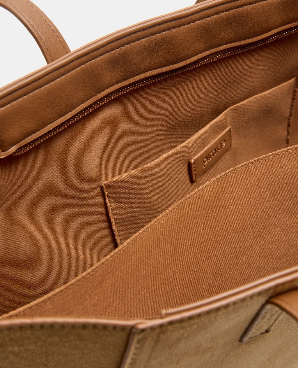 Grand sac en suédine avec poche et poignées