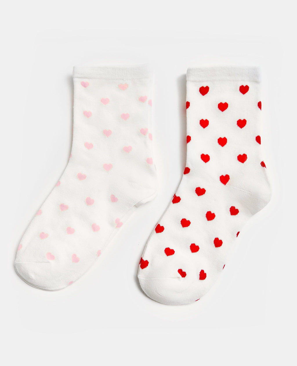 Lot de 2 paires de chaussettes avec cœurs