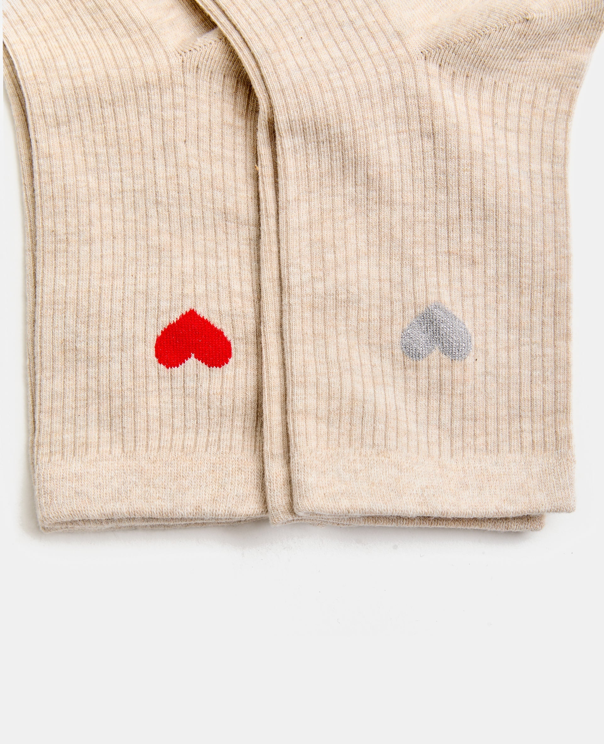 Lot de 2 paires de chaussettes avec cœurs
